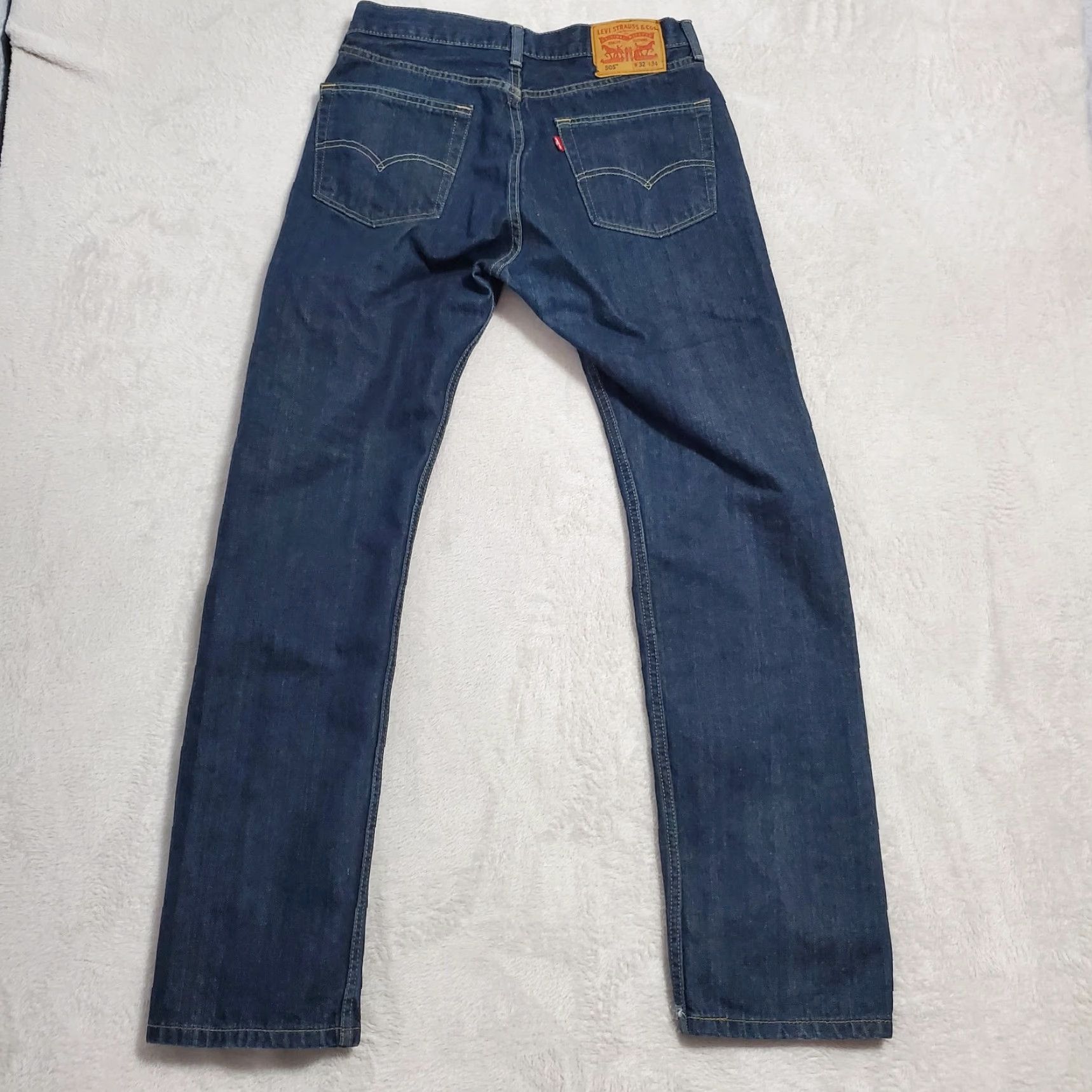 Levi's VINTAGE Levi's 505 Jeans Men 32X34 Blue Straight Leg Regular Fit Denim 30X32 FLAW Size US 30 / EU 46 - 2 Thumbnail