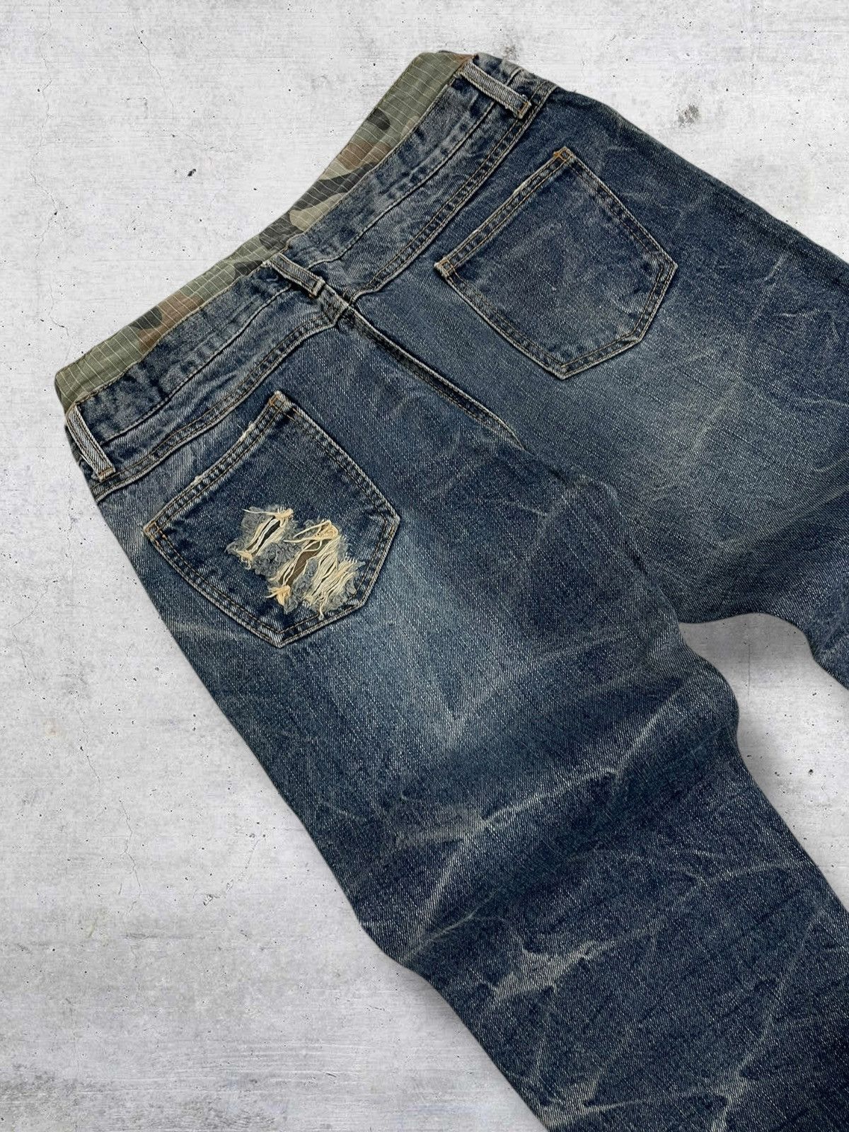 Japanese Brand VINTAGE ATTACHTMENT 90S JAPAN DOUBLE WAIST ARMY RIPPED DENIM Size US 30 / EU 46 - 14 Thumbnail