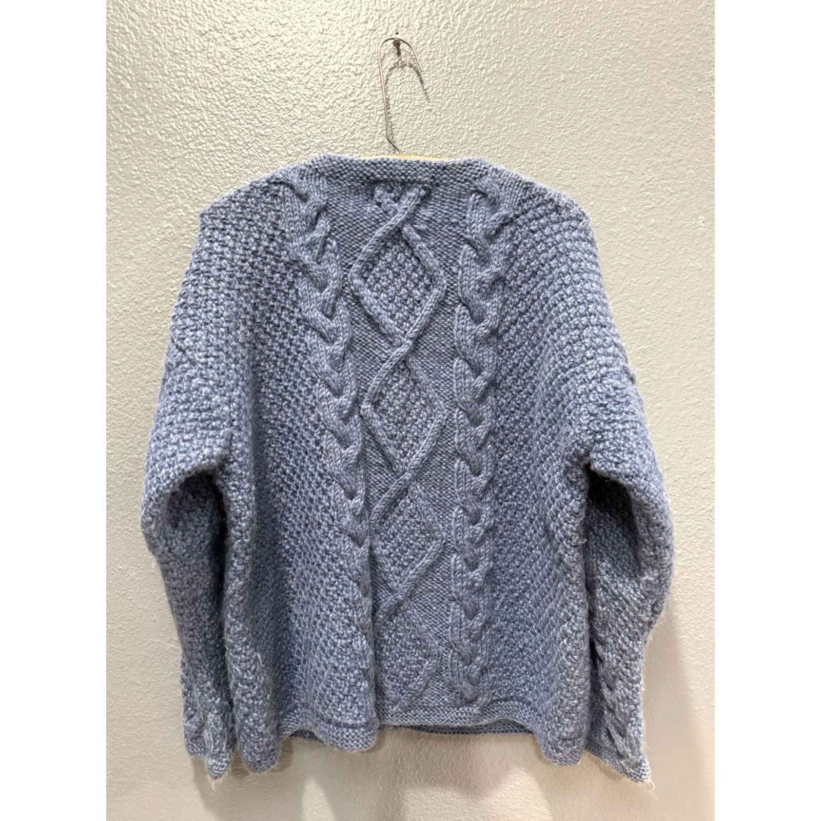 Yeti VINTAGE Yeti Cardigan Sweater Blue Wool Cable-Knit Women’s Small 80s Size S / US 4 / IT 40 - 4 Thumbnail