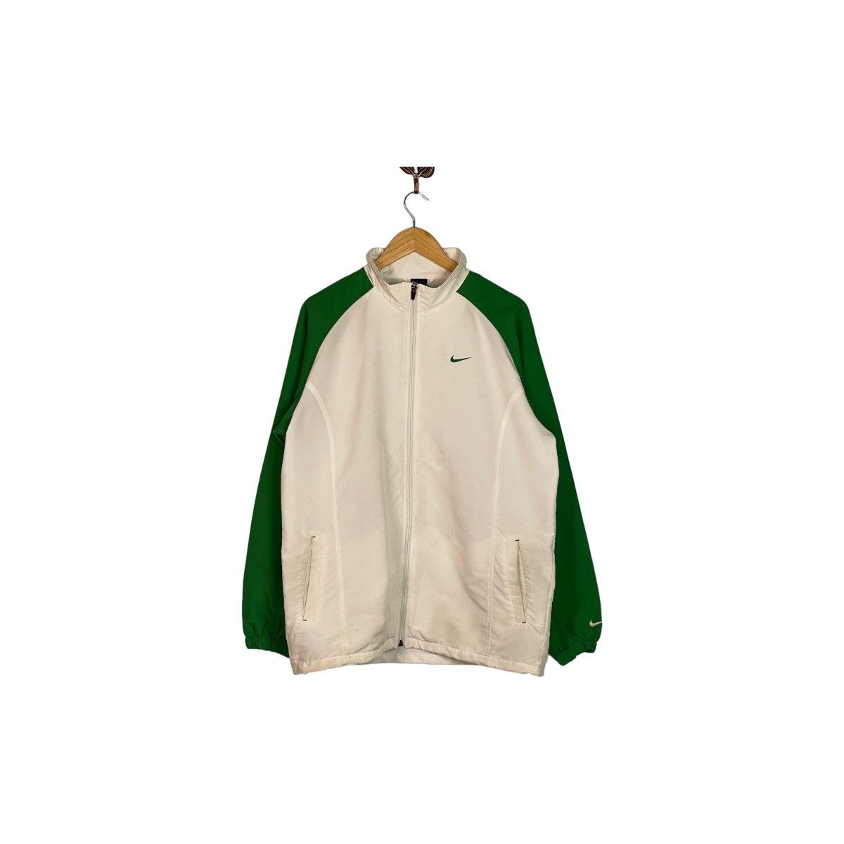 Nike 🔥LAST PRICE🔥 Nike Rare Green White Zipper Windbreaker Size US L / EU 52-54 / 3 - 1 Thumbnail