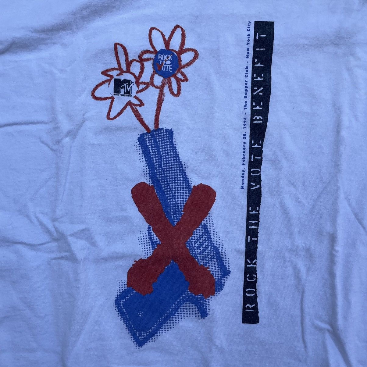 Band Tees Vintage 90s MTV Rock The Vote Censorship Shirt Size XL RARE Size US XL / EU 56 / 4 - 2 Thumbnail