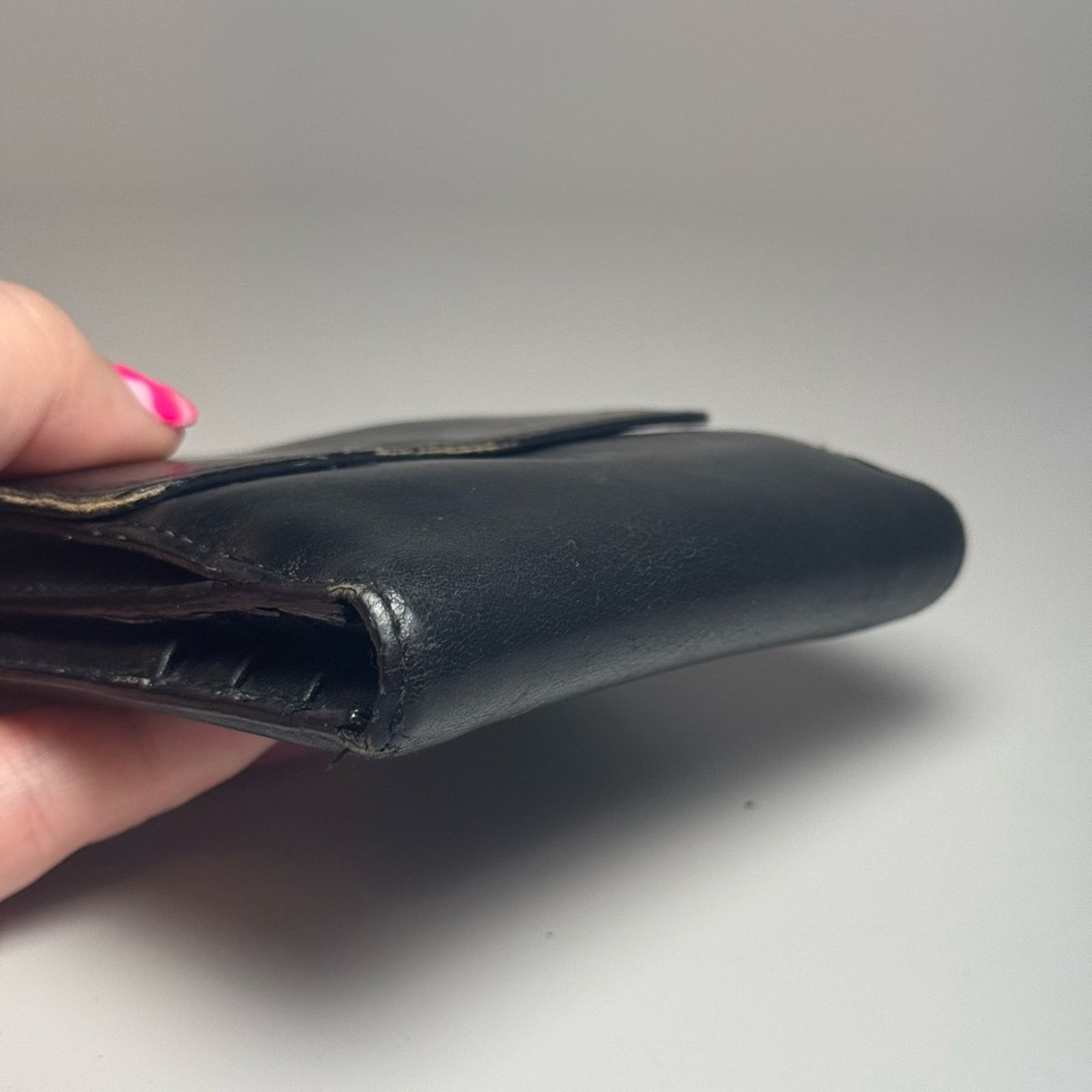 Gucci Gucci Vintage Black Smooth Leather Bifold Wallet Fair Size ONE SIZE - 12 Thumbnail