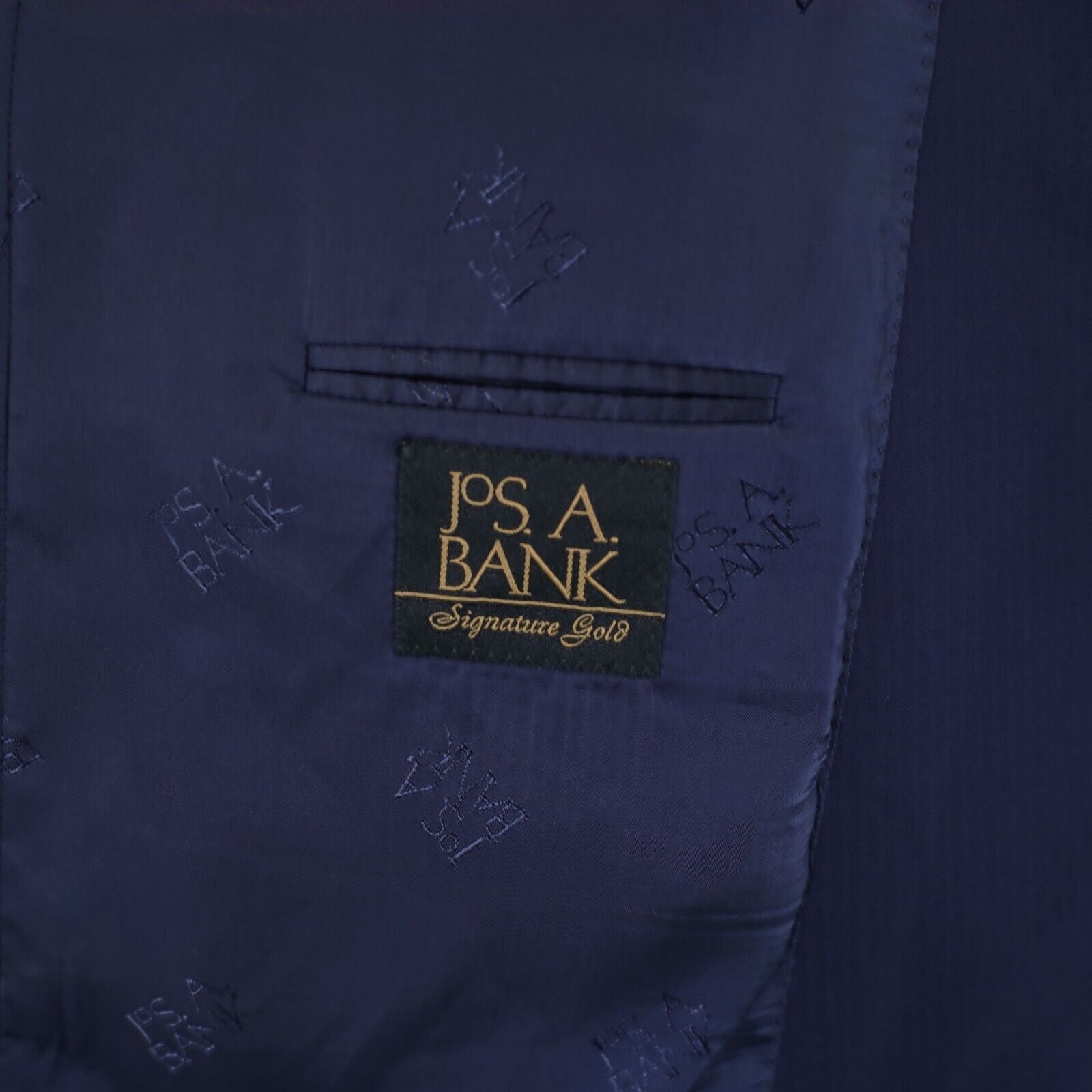 Jos. A. Bank Jos A Bank Signature Gold Wool Blue Herringbone 44L / Slim 4 Size 44L - 8 Thumbnail