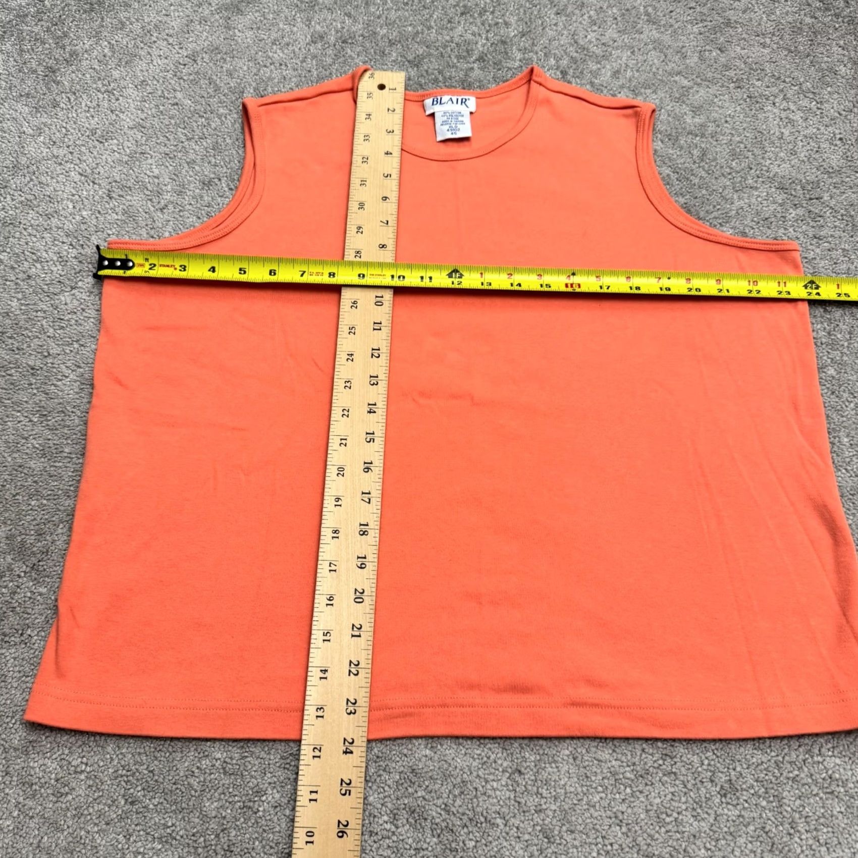 Blair Blair Tank Women XL Orange Crew Neck Sleeveless Cotton Blend Basic Top Vest Shirt Sleeveless Classic Size XL / US 12-14 / IT 48-50 - 6 Thumbnail