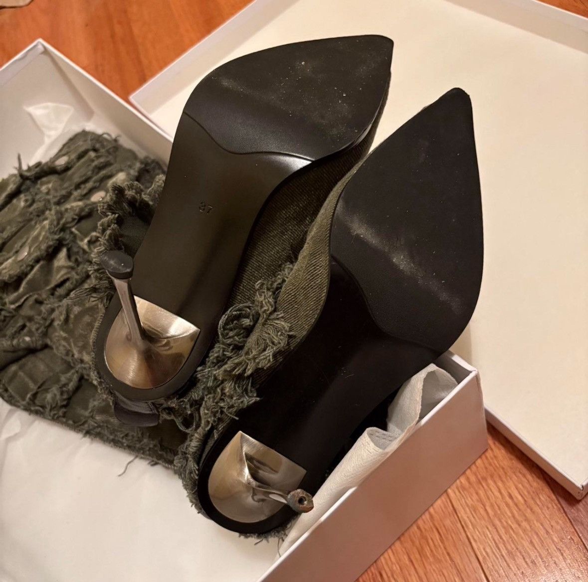 No Faith Studios NO/FAITH STUDIOS DENIM HEELS Size US 6 / IT 36 - 3 Thumbnail