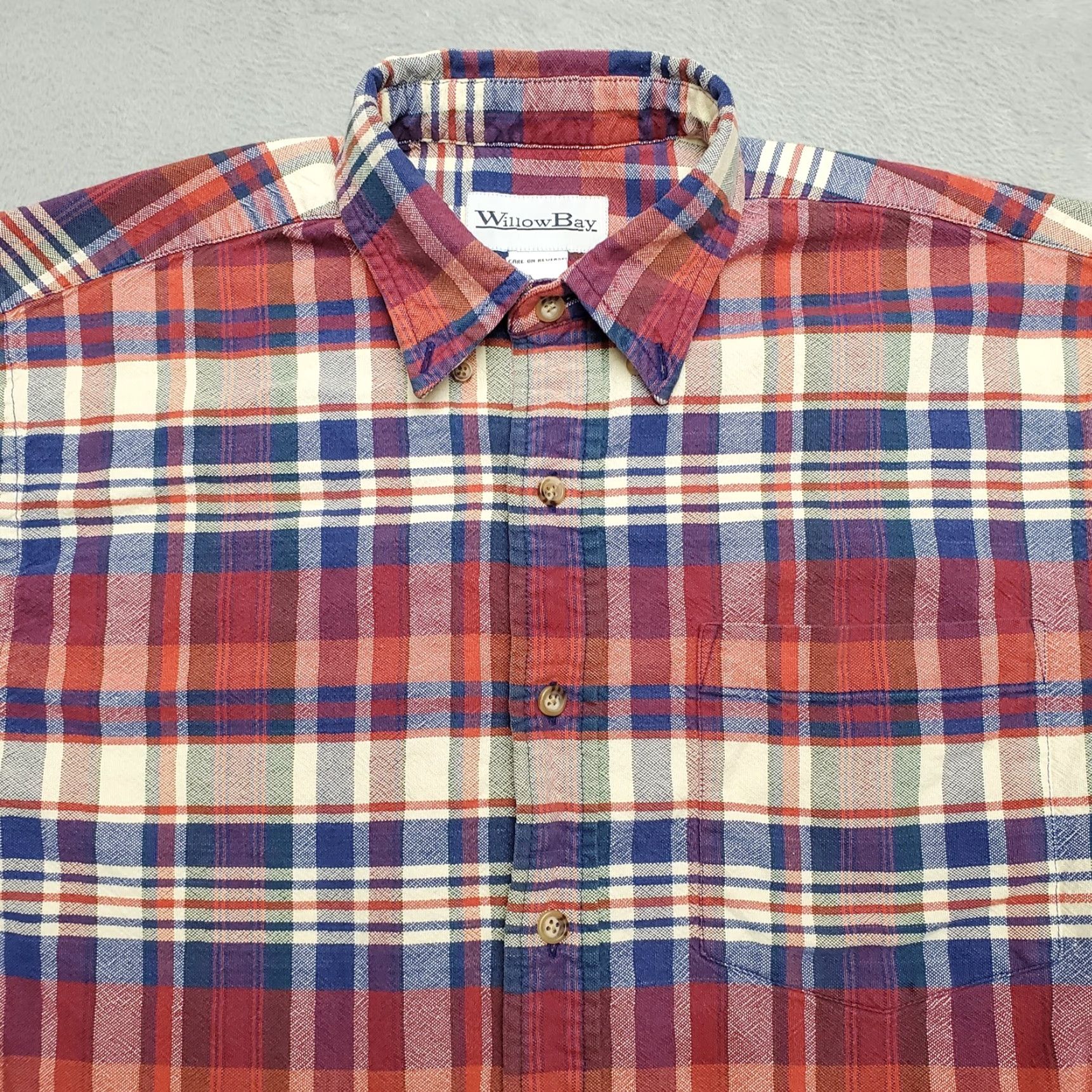 Vintage VINTAGE Willow Bay Shirt Mens M Red Plaid 100% Cotton Twill Casual Button-Up Long Sleeve Collared Size US M / EU 48-50 / 2 - 2 Thumbnail