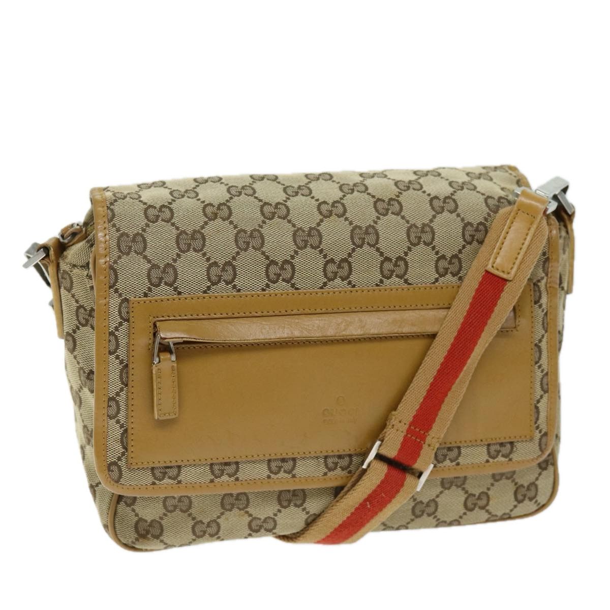 Gucci Sherry Beige Canvas Shoulder Bag (Pre-Owned) Size ONE SIZE - 1 Thumbnail