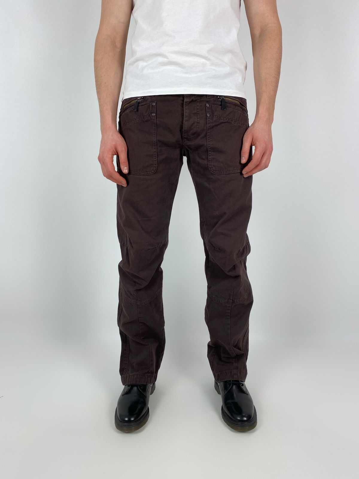 Diesel Y2K Diesel 3D Cut Dyed Brown Multipocket Pants 34X34 Size US 34 / EU 50 - 1 Thumbnail