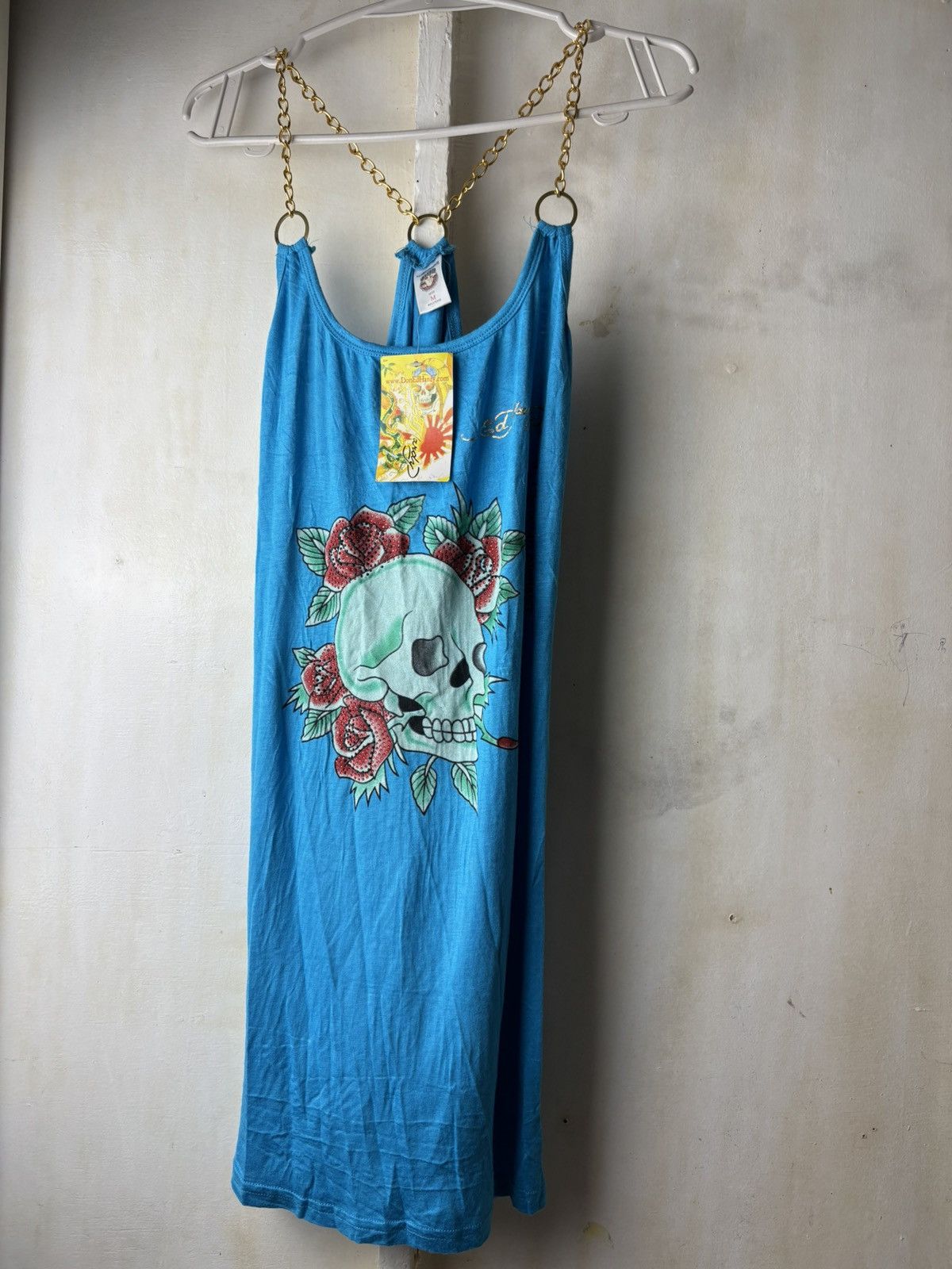 Ed Hardy Ed Hardy Mini Dress Chain Rhinestone Skull Size M / US 6-8 / IT 42-44 - 1 Thumbnail