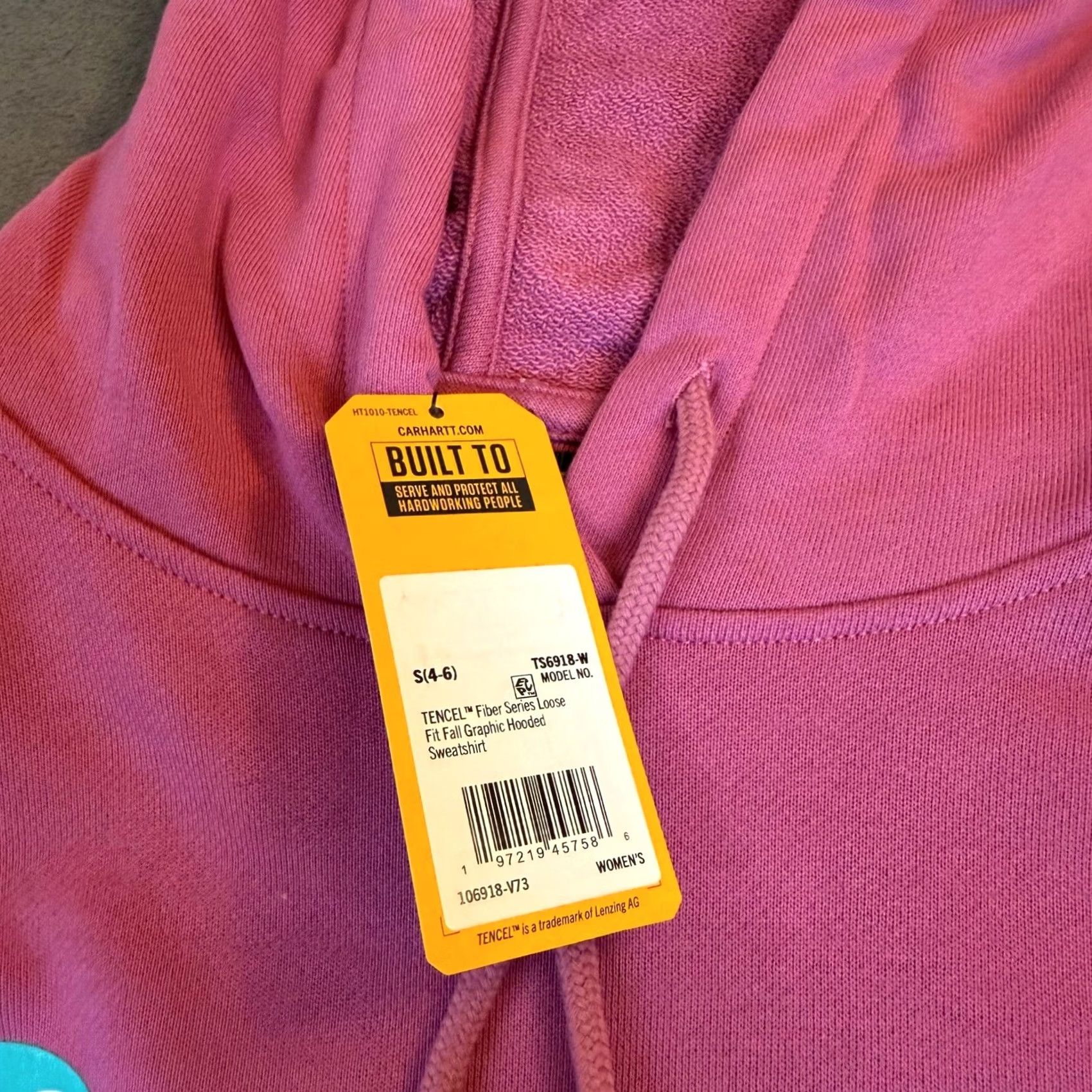 Carhartt VINTAGE Carhartt Hoodie Shirt Pink Womens S Pullover Hooded Graphic Logo Pockets Fall - Size S / US 4 / IT 40 - 3 Thumbnail