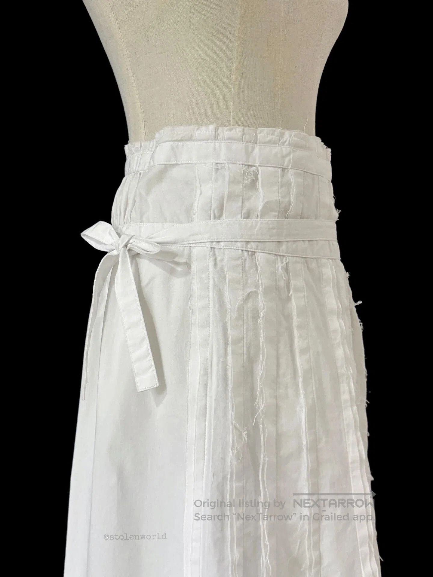 Comme des Garcons White Pleated Wrap Skirt by Comme des Garçons. Size 26" / US 2 / IT 38 - 8 Thumbnail