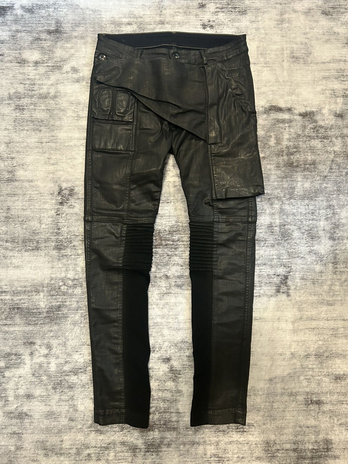 Rick Owens Drkshdw rick owens SS17 'Walrus' waxed memphis cut denim Size US 29 - 1 Thumbnail
