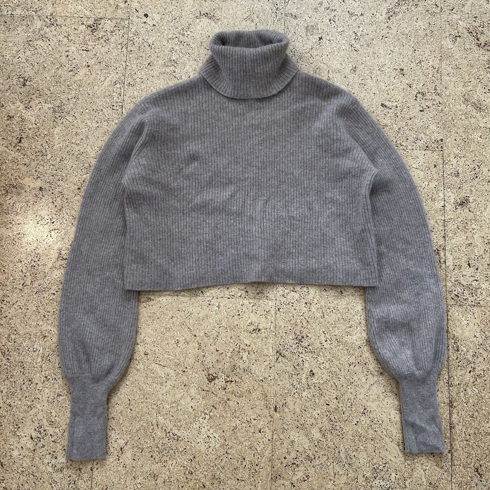 Reformation Luisa Cashmere Cropped Turtleneck Ribbed Sweater Small Size S / US 4 / IT 40 - 1 Thumbnail