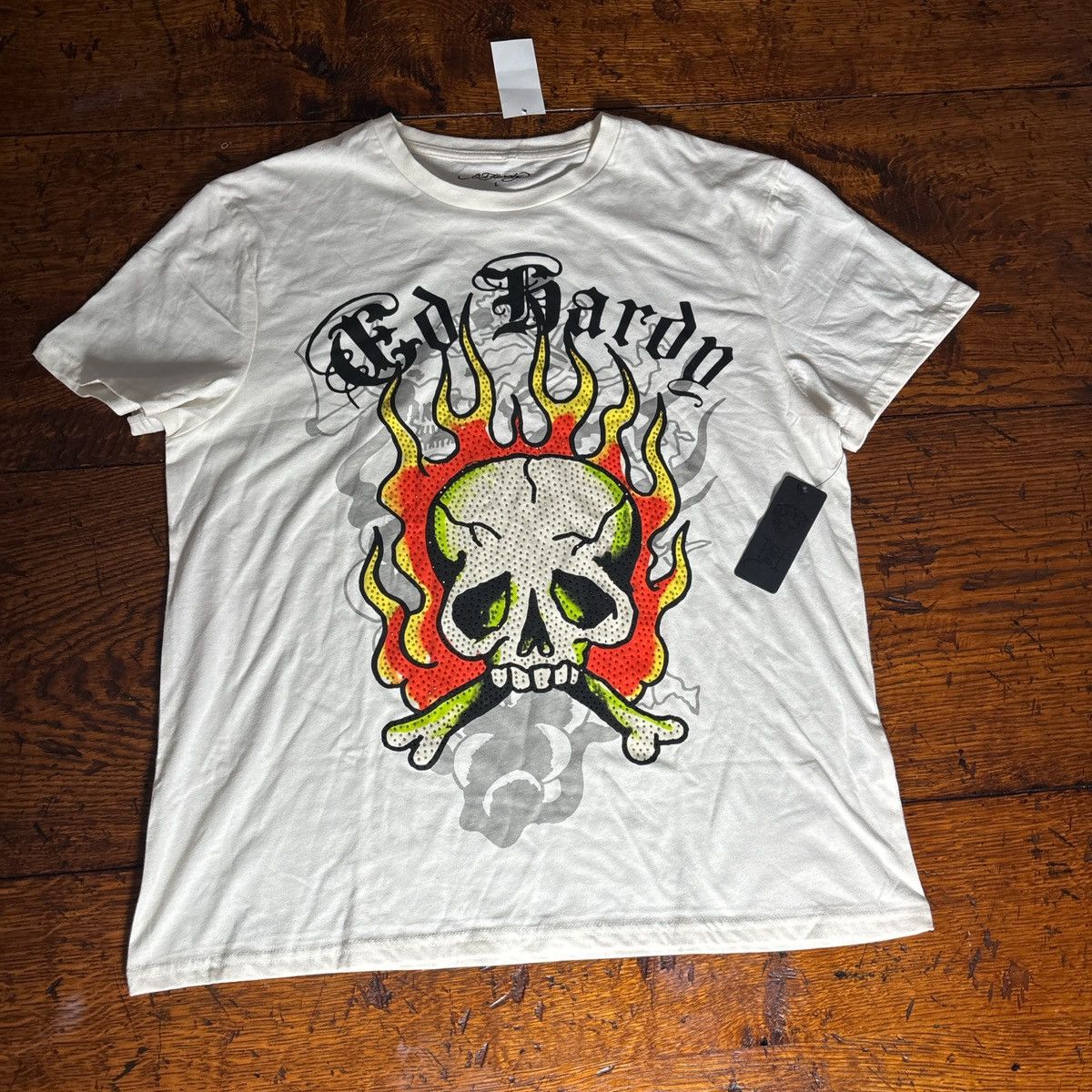 Ed Hardy White ed hardy y2k style skull tee shirt Size US L / EU 52-54 / 3 - 1 Thumbnail