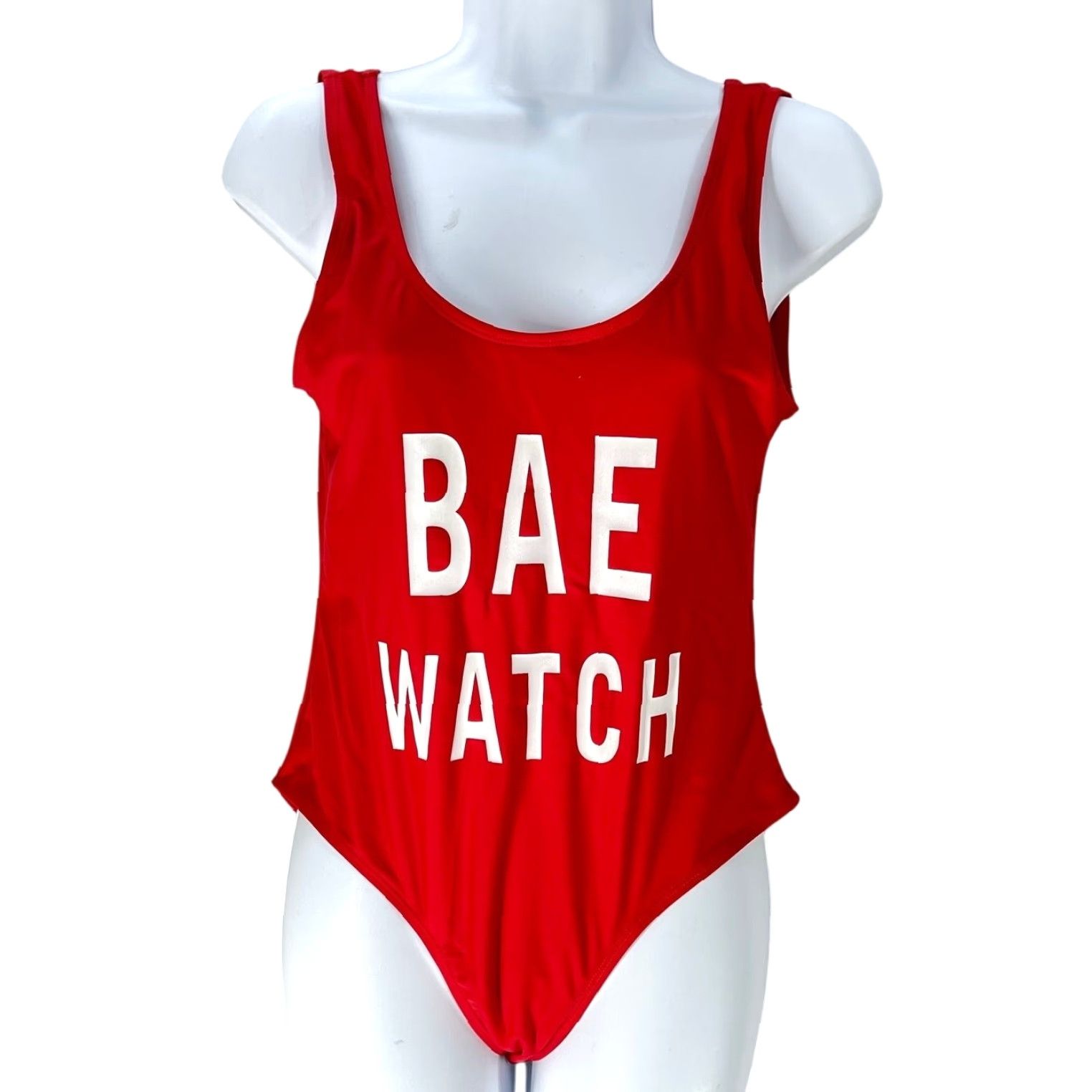 Swatch Bae Watch Swimsuit Womens M Red One Piece Beach Swim Pool Scoop Neck Size ONE SIZE - 2 Thumbnail