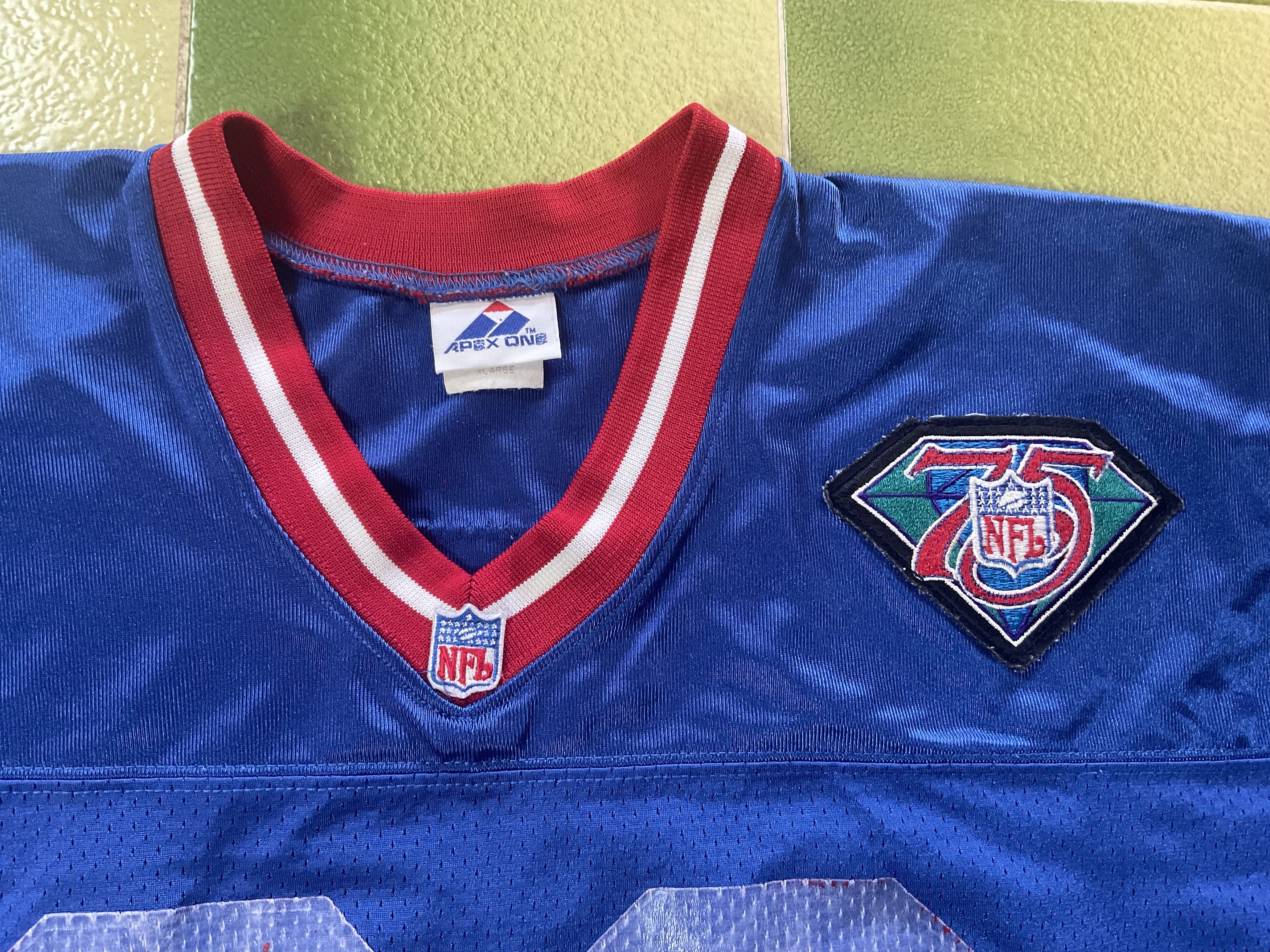 NFL Vintage 90s 75th New York Giants Dave Meggett #30 Jersey Size US XL / EU 56 / 4 - 3 Thumbnail