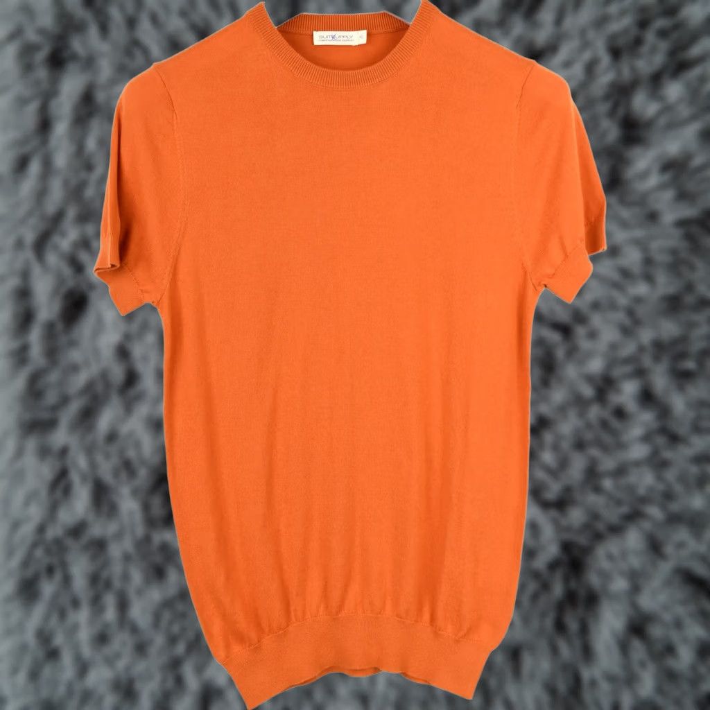 Suitsupply Suitsupply Olympics T-Shirt Women's XS Knitted Merino Wool Stretchy Busting Orange Logo Short Sleeve Round Neck Casual Everyday Mens, Womens, or Girls Size XS / US 0-2 / IT 36-38 - 1 Thumbnail