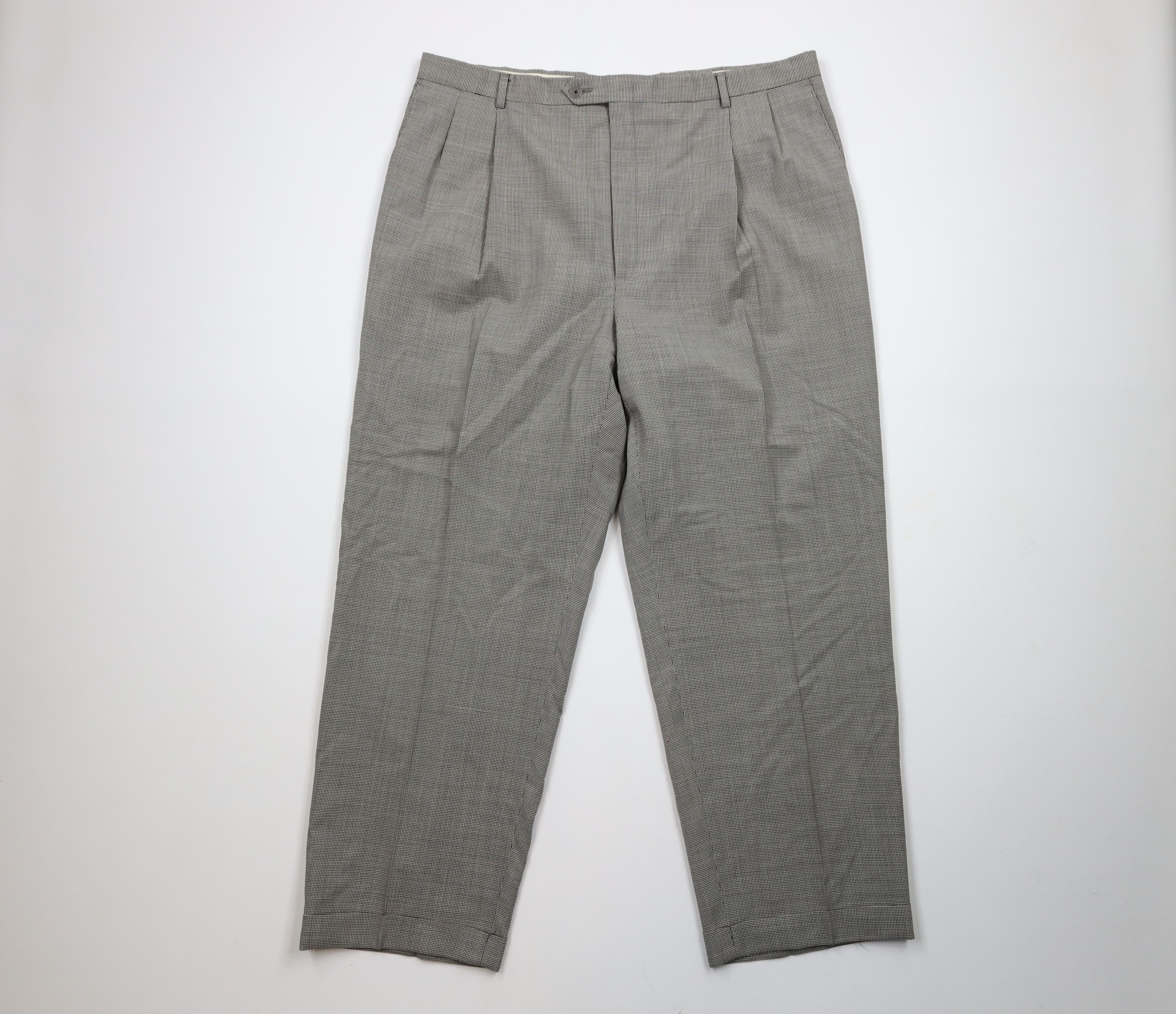 Vintage Vintage 90s Streetwear Houndstooth Wide Leg Chino Pants Size US 38 / EU 54 - 1 Thumbnail