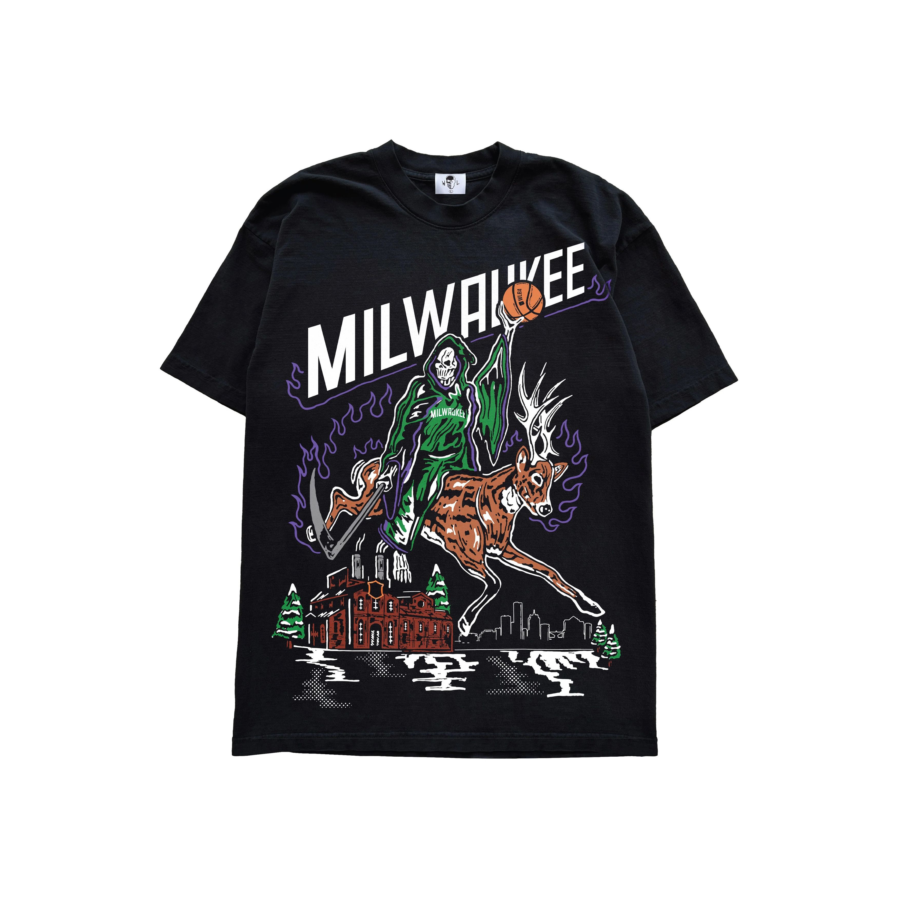 NBA × Warren Lotas Authentic Warren Lotas NBA Milwaukee Bucks T-Shirt Black Size US XL / EU 56 / 4 - 2 Thumbnail