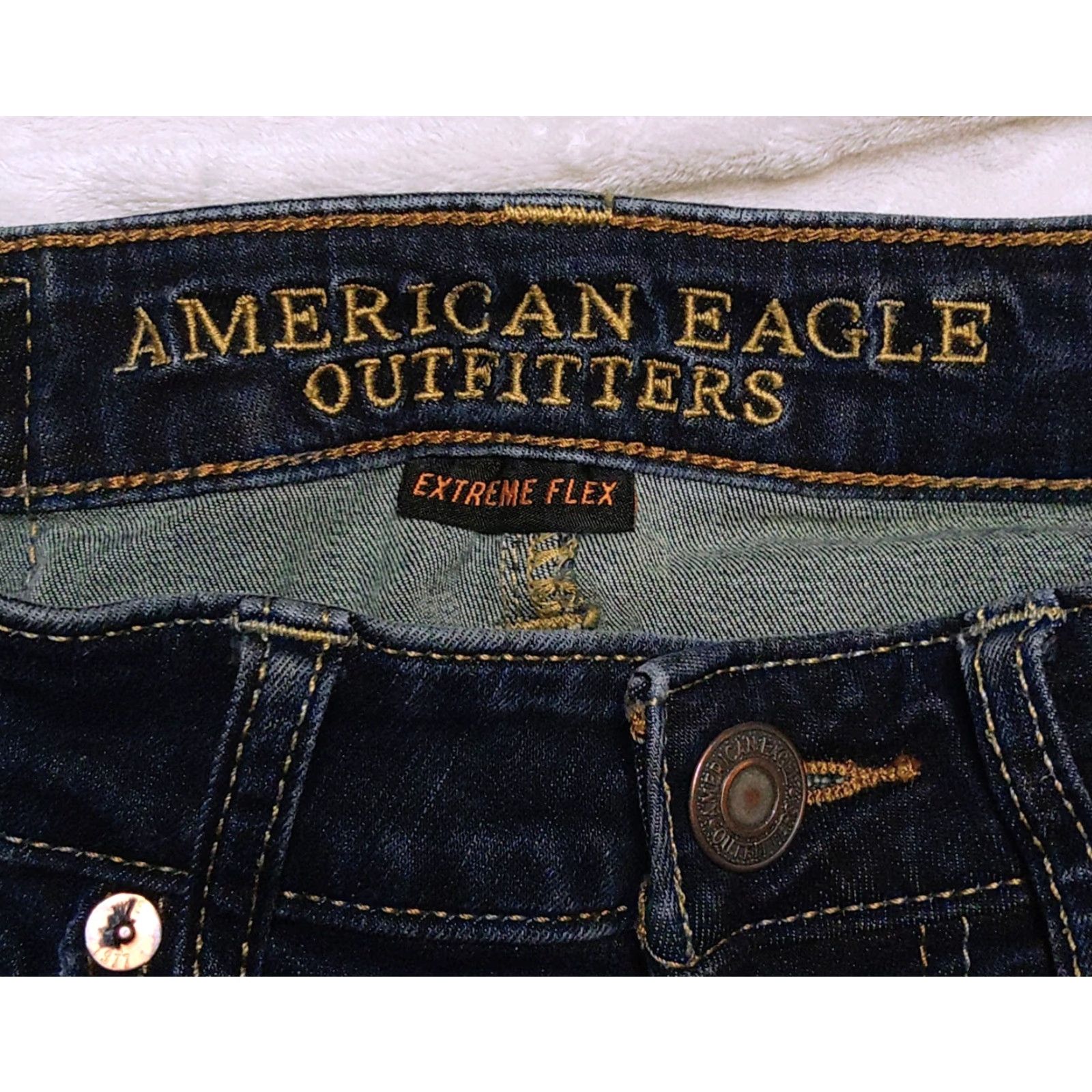 American Eagle Outfitters American Eagle Outfitters Jeans Slim Straight 26x28 Blue Mens 5-Pocket Distressed Stretch Dark Wash USA 90s Grunge Vintage No N/A Size US 26 / EU 42 - 5 Thumbnail