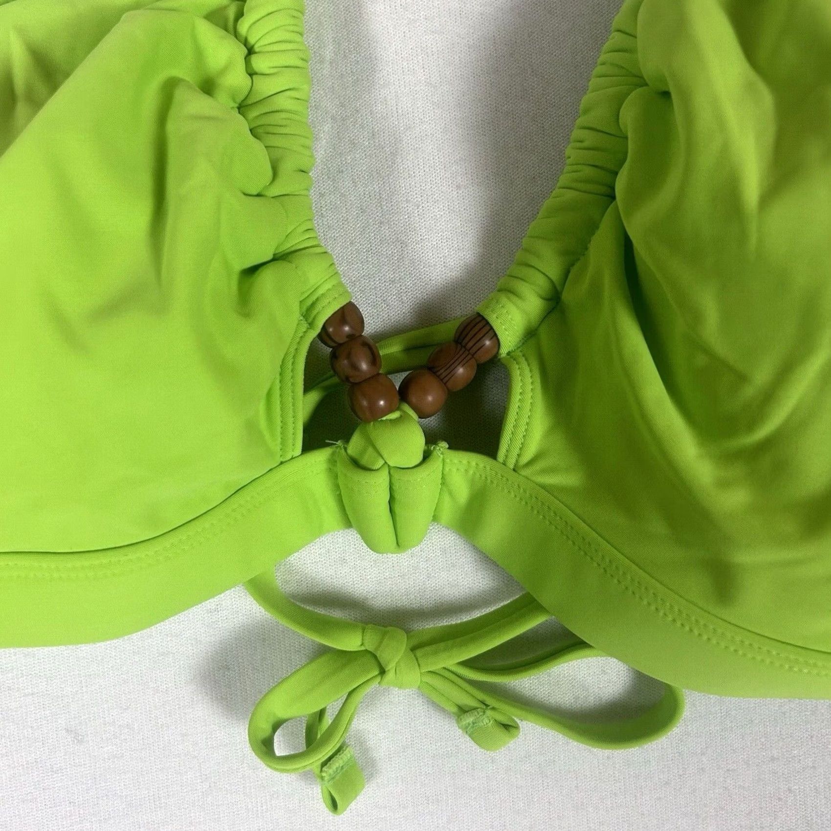 Vintage Time And Tru Bikini Top Womens XL 16-18 Green NWT Halter Padded Stretch Swim Top NWT Size XL / US 12-14 / IT 48-50 - 4 Thumbnail