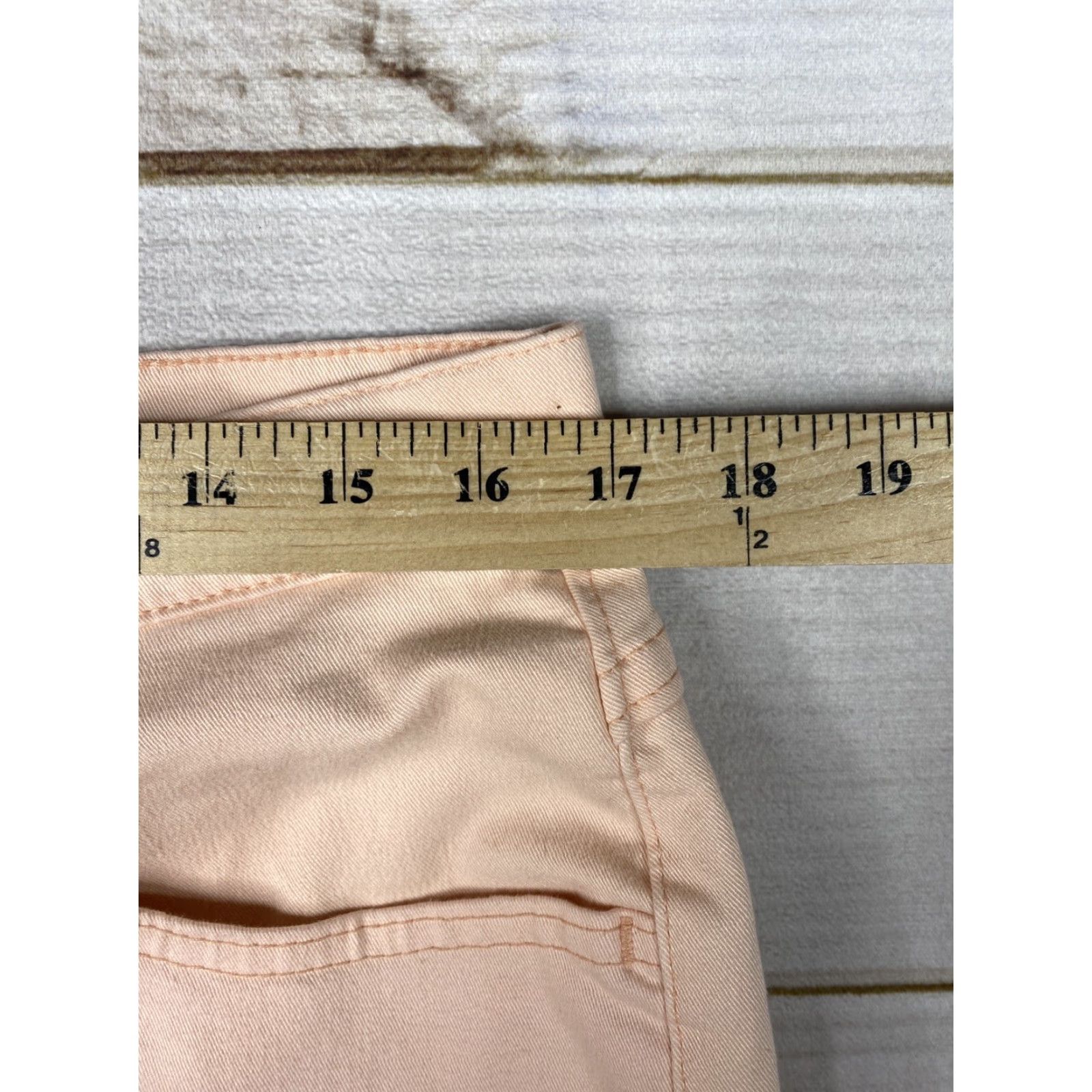 Vintage Riders by Lee Jeans Womens Sz 14 Peach Embroidered Straight Leg Stretch Denim Shirt? Size 36" / US 14 / IT 50 - 5 Thumbnail