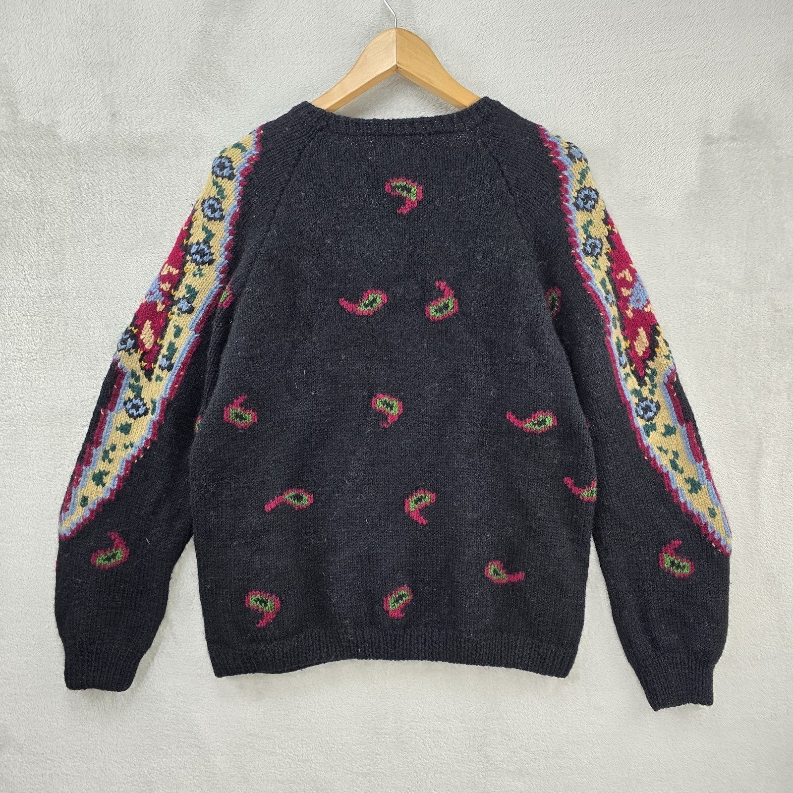 Other Vintage Roberta Frost Wool Knit Sweater Small Paisley Floral Size S / US 4 / IT 40 - 5 Thumbnail