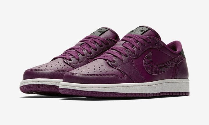 image of Nike Wmns Air Jordan 1 Retro Low OG Bordeaux Shoes in Violet, Women's (Size 8.5)