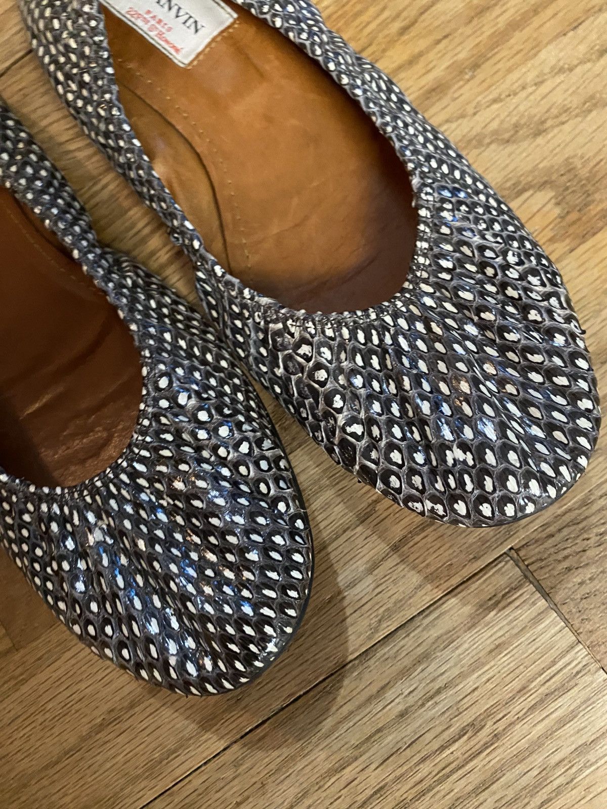 Lanvin Authentic Lanvin Snakeskin Flats Size US 7.5 / IT 37.5 - 5 Thumbnail