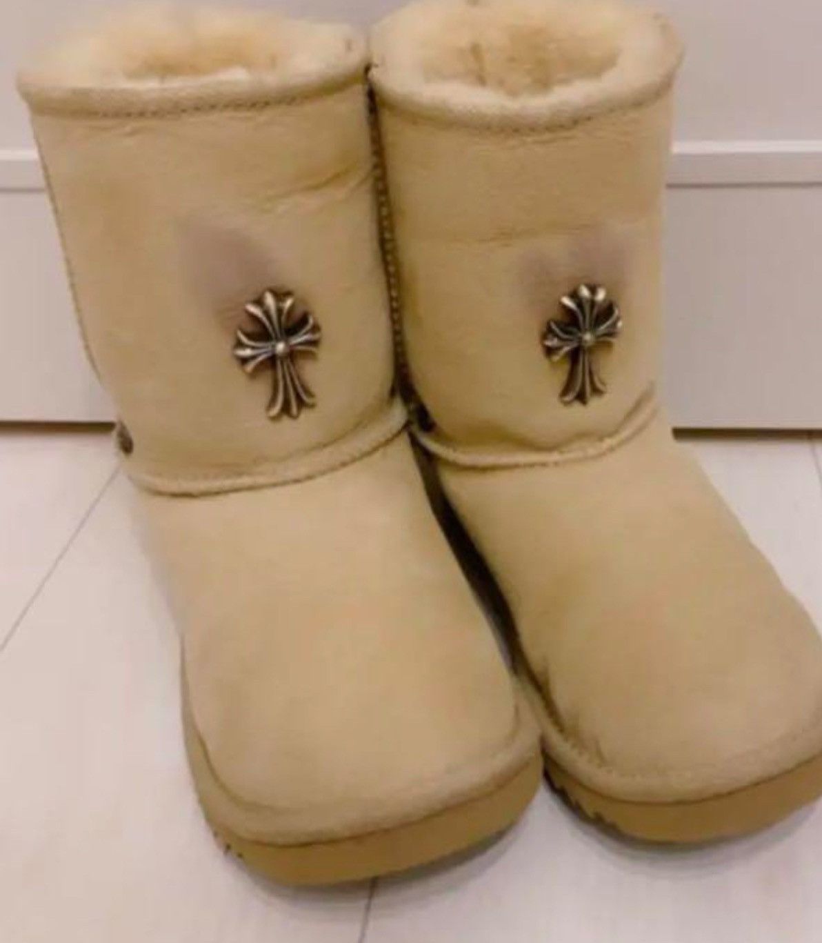 image of Chrome Hearts x Ugg Chrome Heart X Uggs Shoes in Tan, Women's (Size 4)