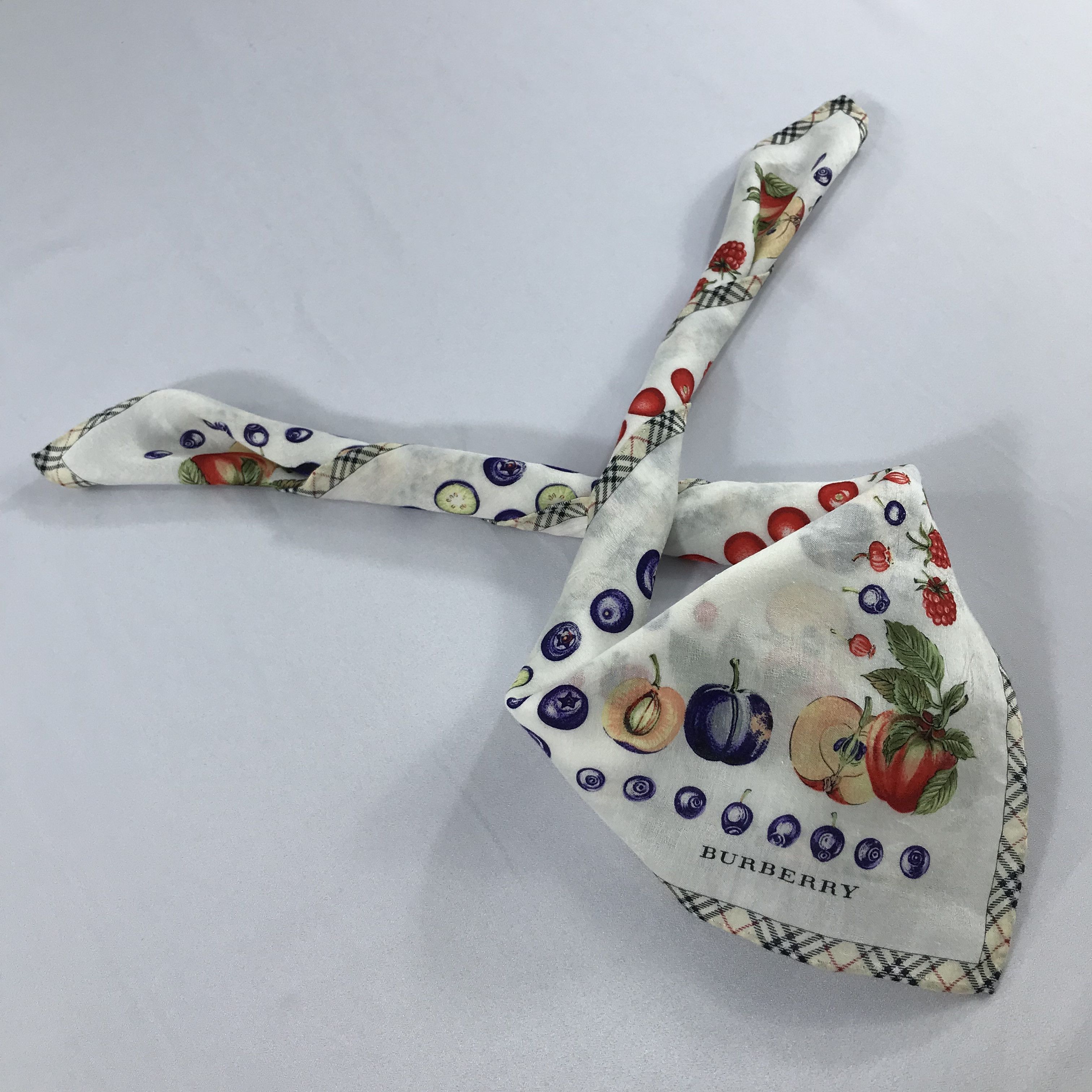 Burberry × Vintage Burberry Bandana / Handkerchief / Neckerchief - S2191 Size ONE SIZE - 4 Thumbnail