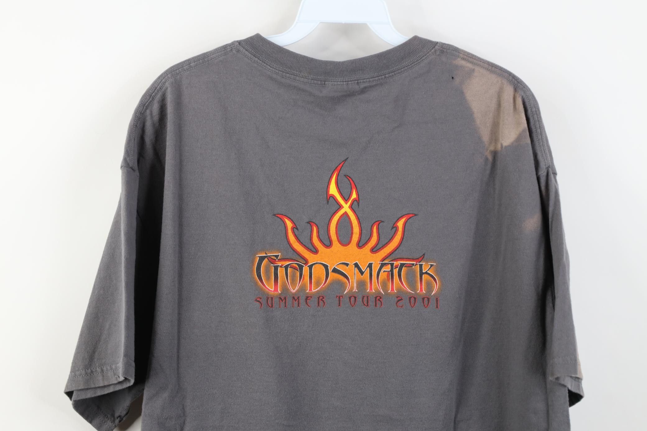 Vintage Vintage Y2K 2001 Summer Tour Godsmack Band T-Shirt Flames Size US XL / EU 56 / 4 - 13 Thumbnail