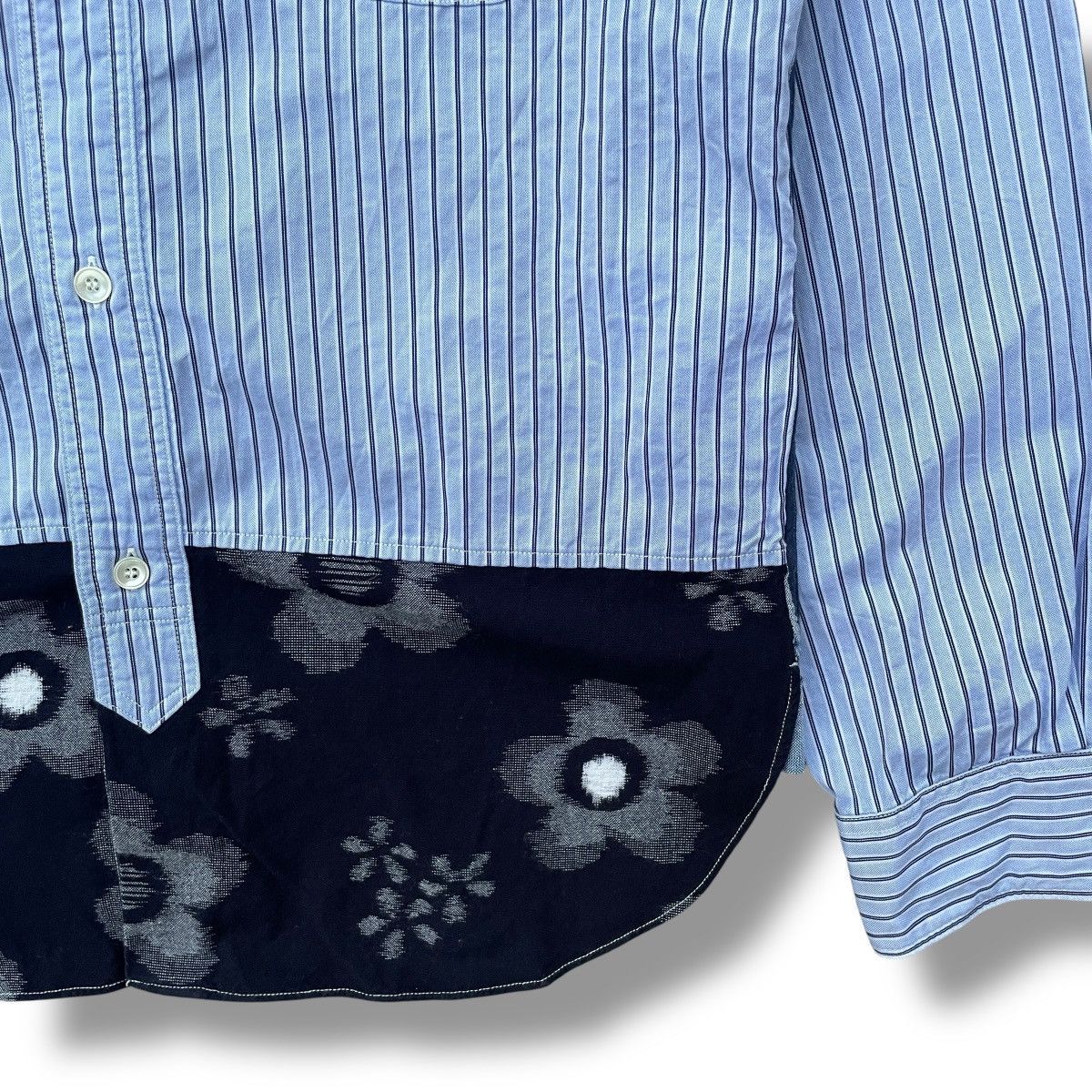Junya Watanabe Junya Watanabe AD2014 Switching Navy Striped Linen Shirt Size US XS / EU 42 / 0 - 4 Thumbnail