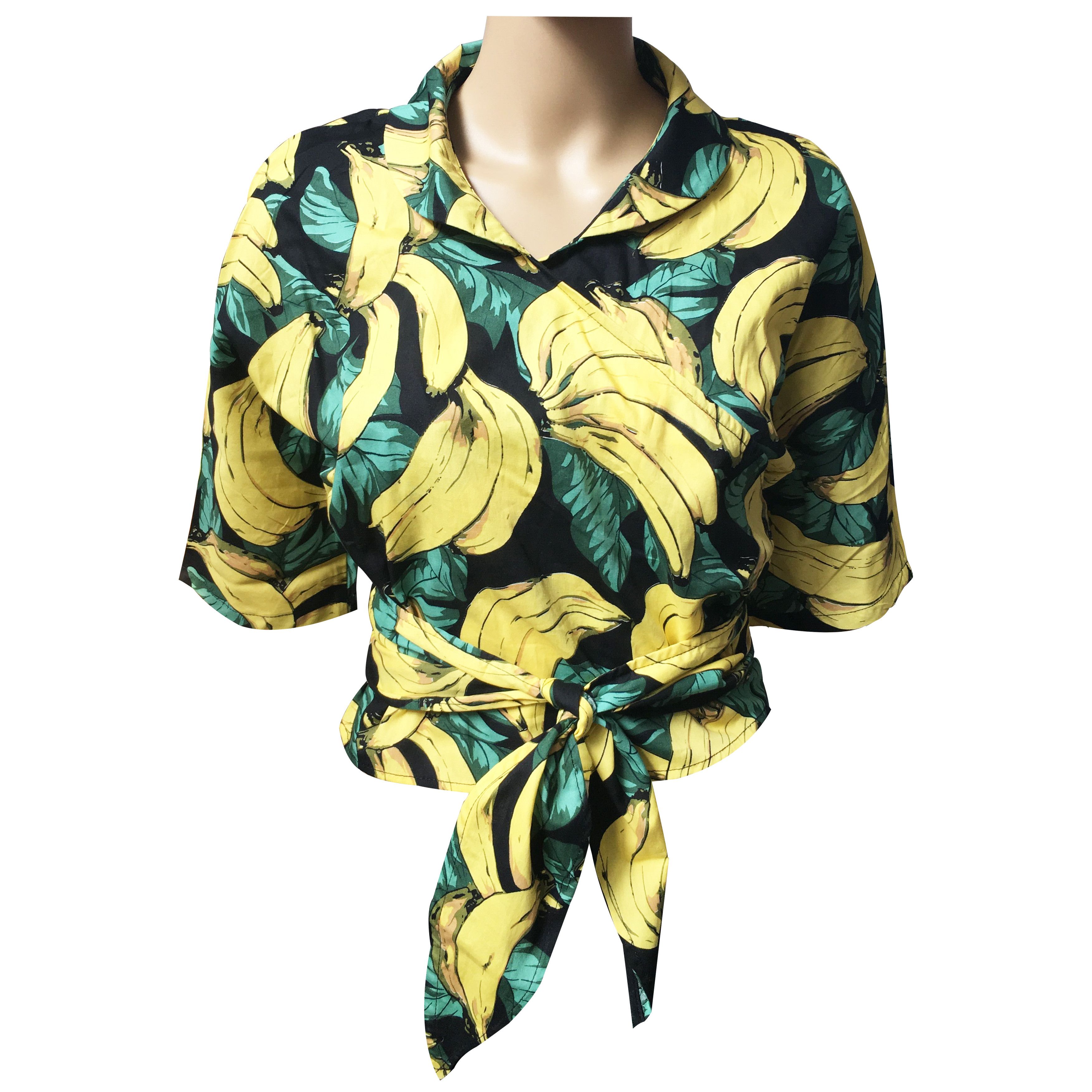 Other Cotton Blouse,Tie Front, Half Sleeve Women Wrap Blouse Size M / US 6-8 / IT 42-44 - 1 Preview