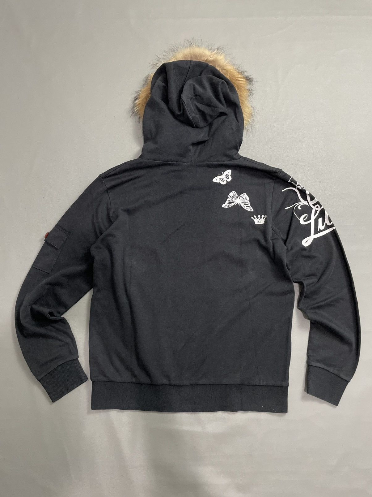 Japanese Brand y2k Poem Style Japan Faux Fur Hoodie Size US M / EU 48-50 / 2 - 6 Thumbnail
