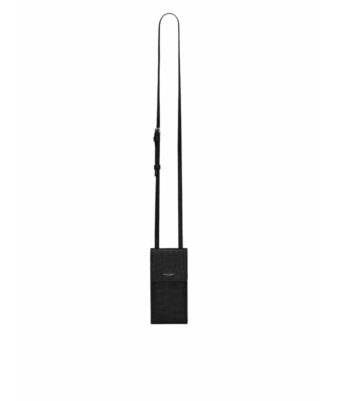 Saint Laurent Paris o1b1hav110125 Size: OS / Phone Pouch Embossed Leather Black Size ONE SIZE - 1 Thumbnail