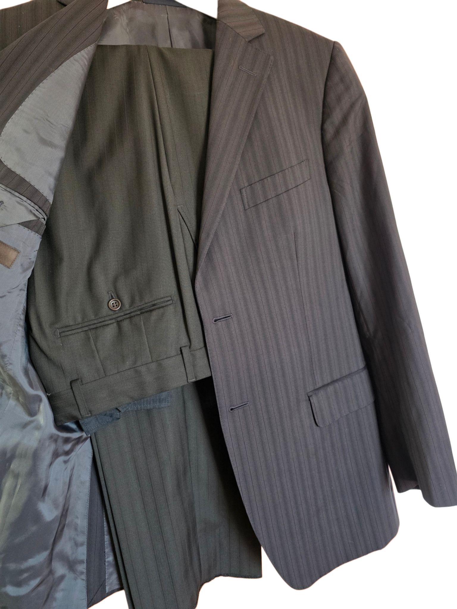 Ermenegildo Zegna Ermenegildo Zegna Tailored Suit – Black Subtle Stripes Size 40R - 7 Thumbnail