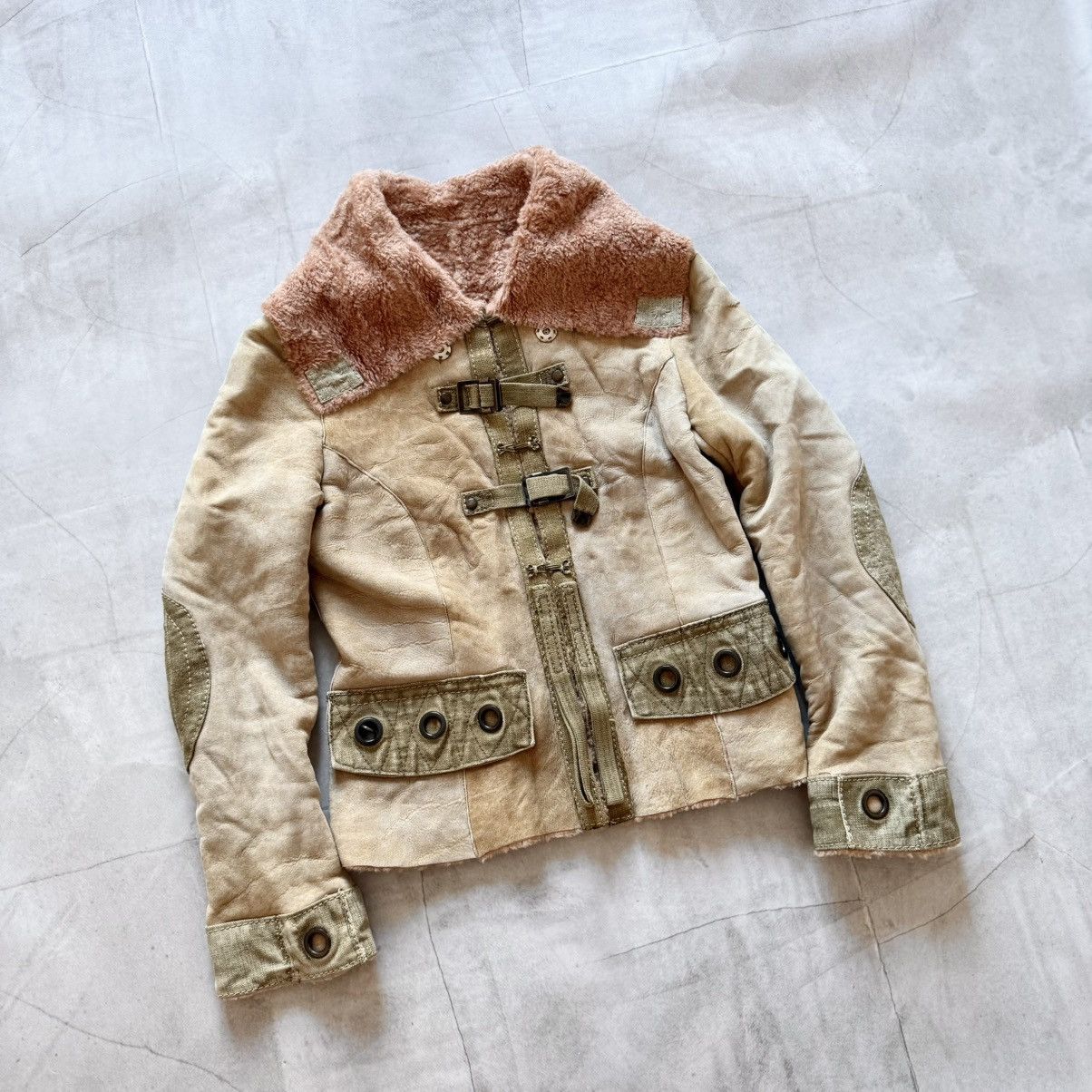 Hysteric Glamour Flora Smith Cargo Military Avantgarde Shearling Jacket Y2K Size L / US 10 / IT 46 - 1 Thumbnail