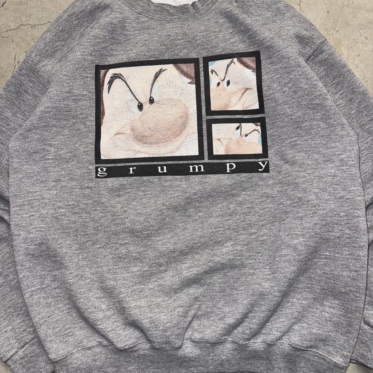 Disney × Vintage Crazy Vintage 90s Disney 7 Dwarves Grumpy Grey Sweatshirt Size US M / EU 48-50 / 2 - 2 Thumbnail