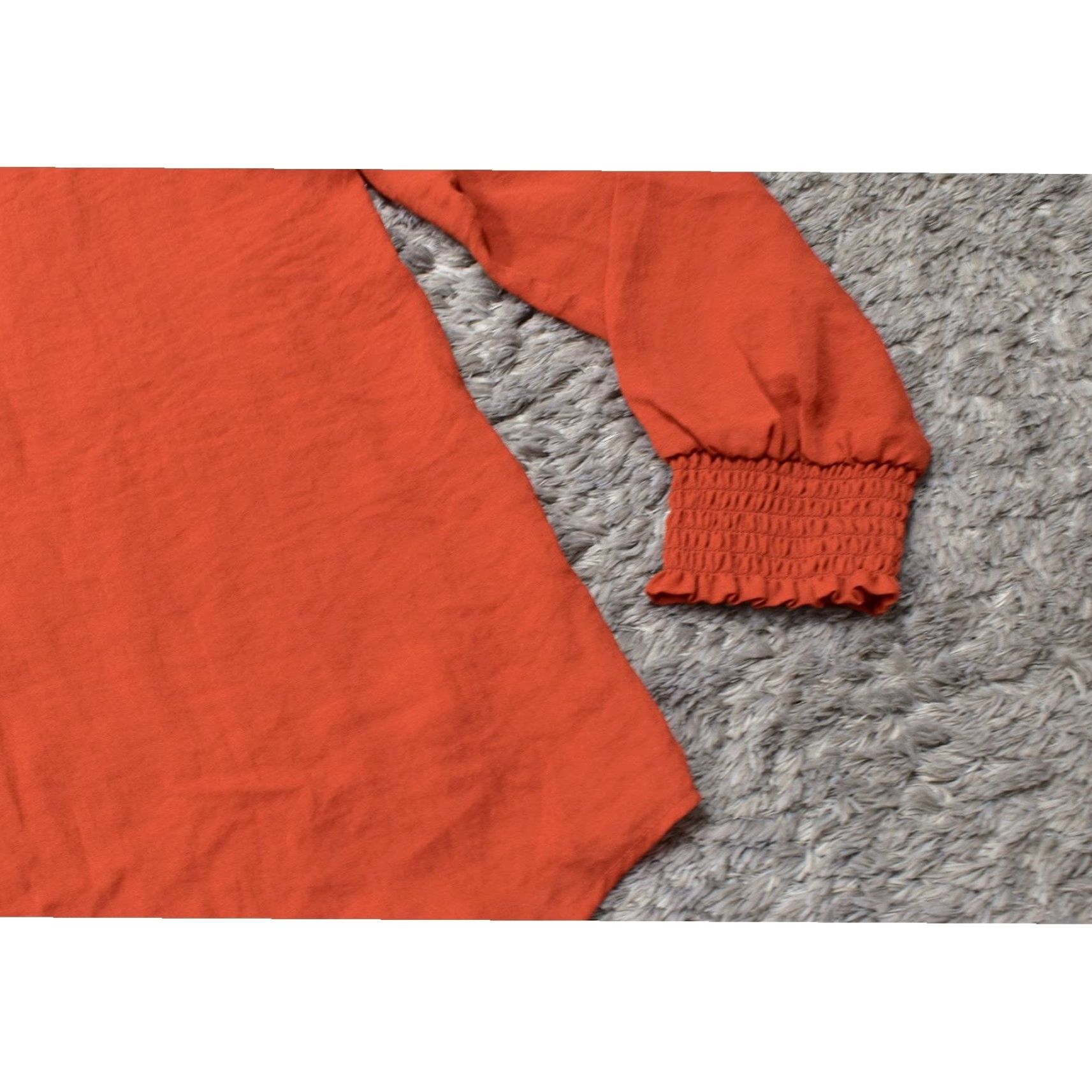 Loft Loft Women's Orange Polyester Blouse Small Long Sleeve Crew Neck Solid Top Size S / US 4 / IT 40 - 6 Thumbnail
