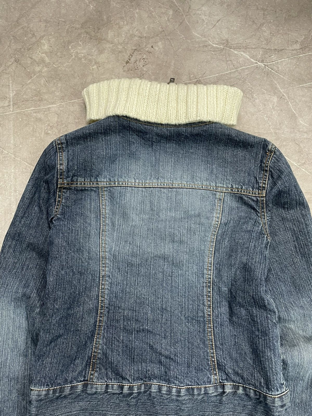 Miss Sixty Only denim jacket with knit sleeves Y2K grunge hybrid Size M / US 6-8 / IT 42-44 - 9 Thumbnail