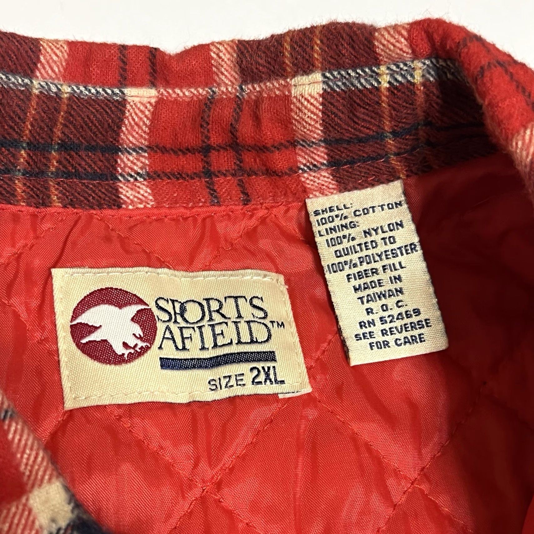 Vintage VINTAGE Sports Afield Quilted Flannel Plaid Shirt Jacket Men XXL Red Lined Size US XXL / EU 58 / 5 - 7 Thumbnail