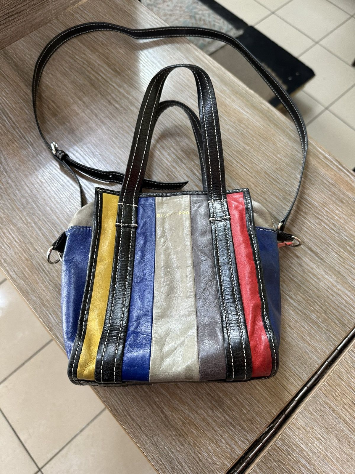 BALENCIAGA Classic Bridge Shoulder Bag Leather Beige 272408