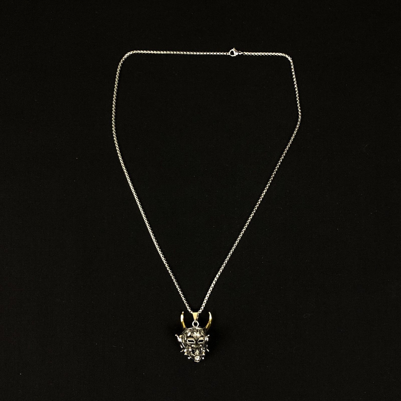 Jewelry Demon Pendant Necklace Punk Chain Size ONE SIZE - 4 Thumbnail
