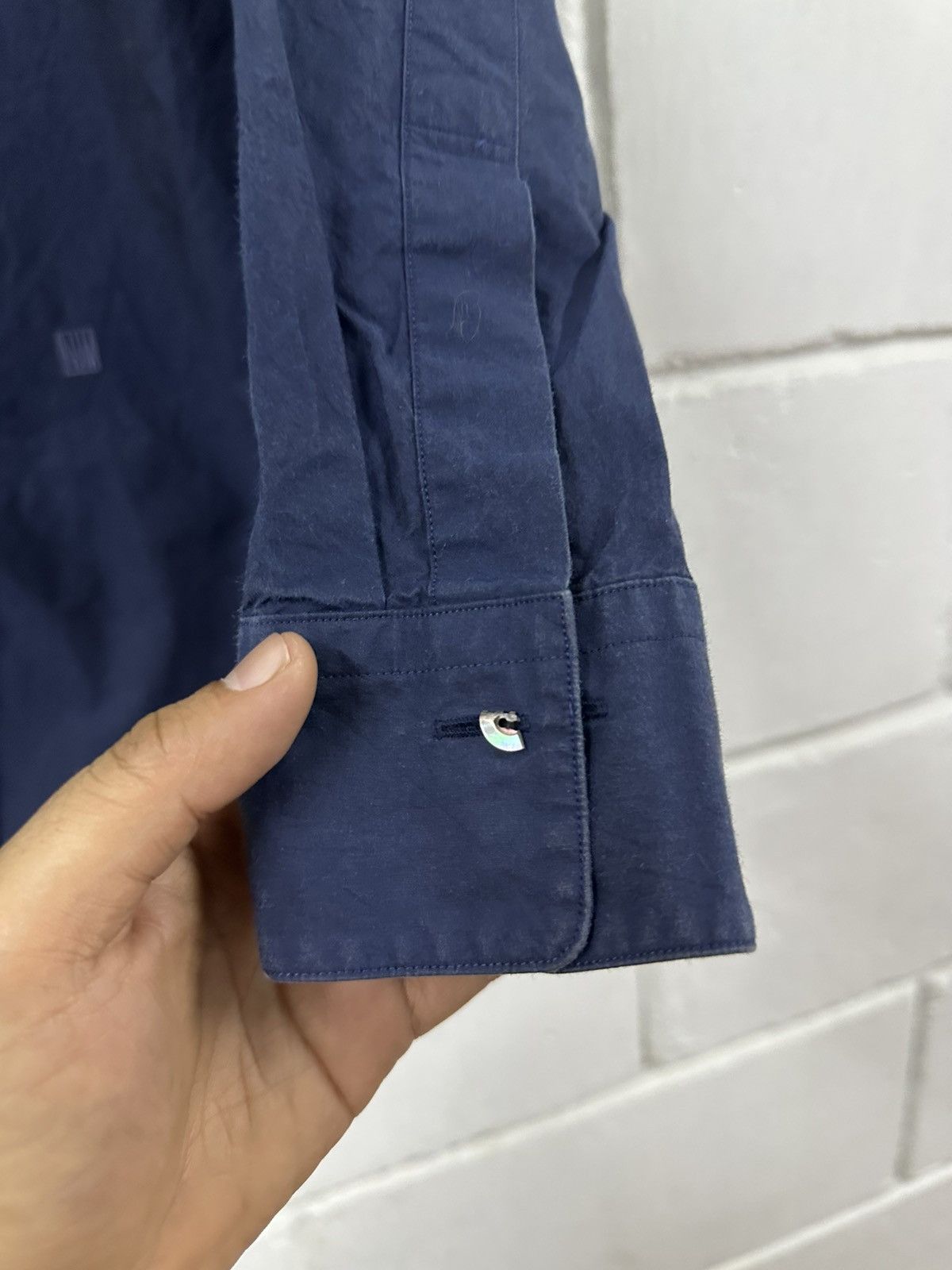 N.Hoolywood N.Hollywood 100% Cotton Blue Black Shirt Size US M / EU 48-50 / 2 - 6 Thumbnail