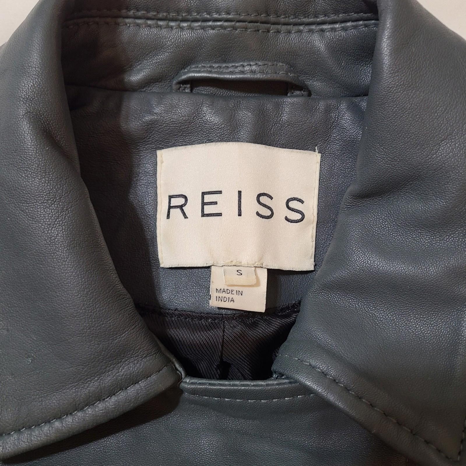 Reiss Reiss Geo Leather Biker MOTO Jacket Black Size US Small Size S / US 4 / IT 40 - 4 Thumbnail