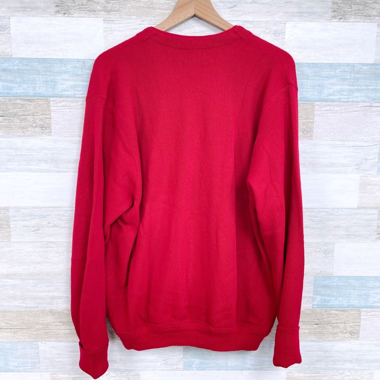 Izod IZOD Vintage Grandpa Cardigan Sweater Red V Neck USA Men Size US L / EU 52-54 / 3 - 4 Thumbnail