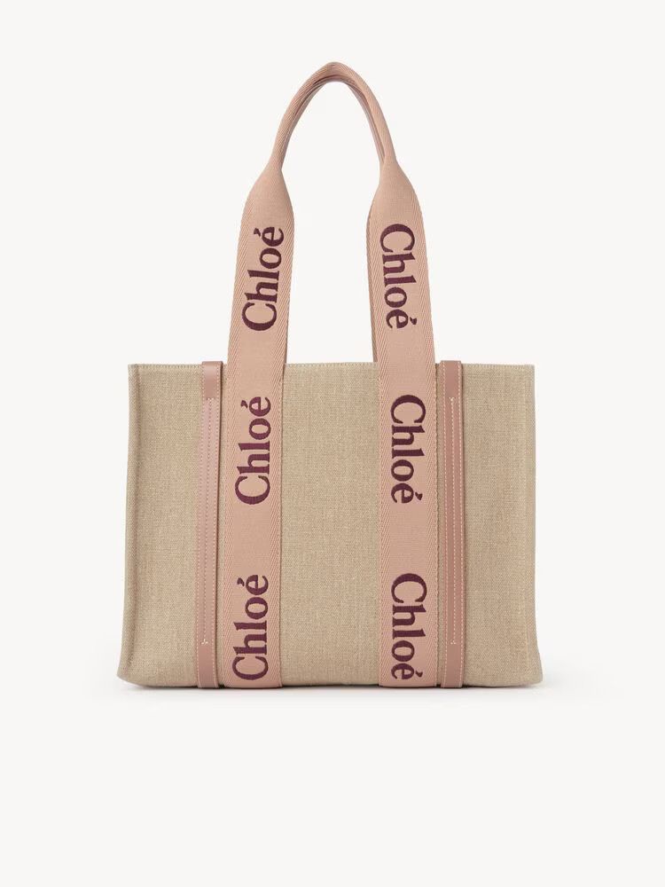 Chloe o1loc1c10226 Size: OS / Woody Medium Tote Bag in Tan Rose Size ONE SIZE - 1 Thumbnail
