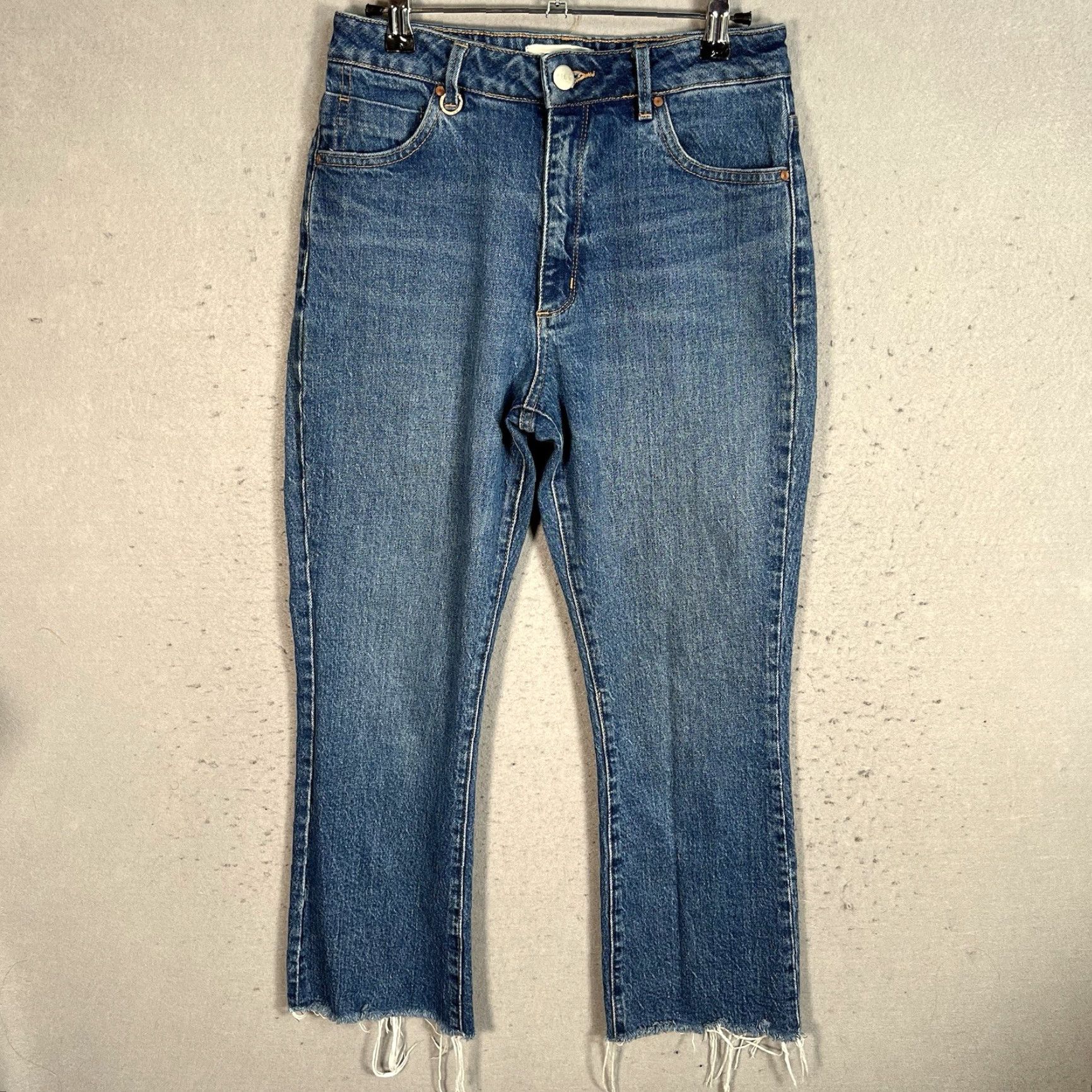 Vintage Neuw Jeans 28 Womens Blue Denim Marilyn CK Raw Hem Wide Flare Leg Size 28" / US 6 / IT 42 - 2 Thumbnail