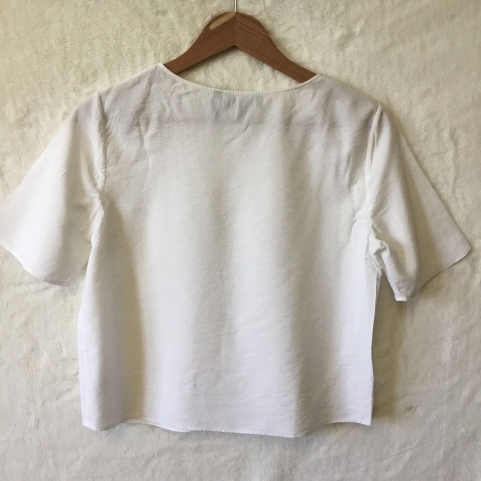 Theory Theory White Style Easy Woven Tee Shirt Size S / US 4 / IT 40 - 7 Thumbnail
